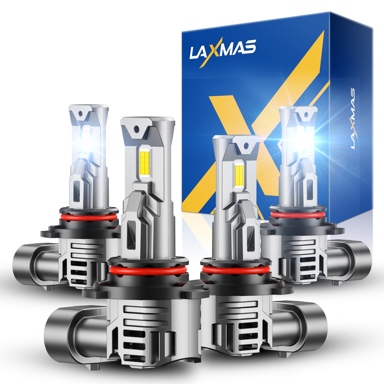 Laxmas 9005 9006 Bulbs, 64000Lm Brightness 6500K Cool White 9005 9006 Fog Lights, Wireless Fog Lights With 15000Rpm Cooling Fan,