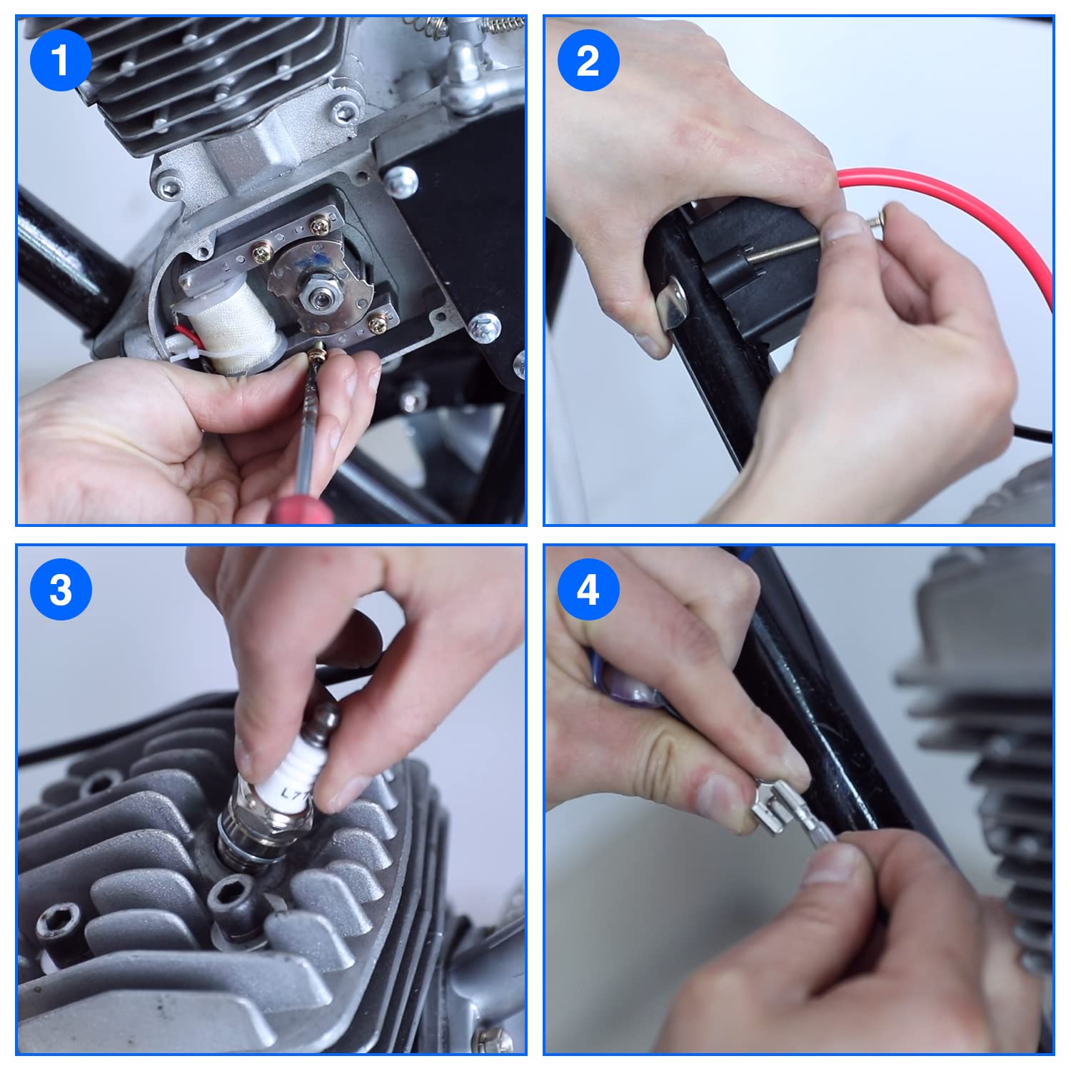 Yoxufa Motorized Bike Cdi Ignition Coil + Magneto Coil Kit For 2 Stroke 49Cc 50Cc 66Cc 80Cc 100Cc Pk80 Bt80 Yd100 Engine Gas Mot