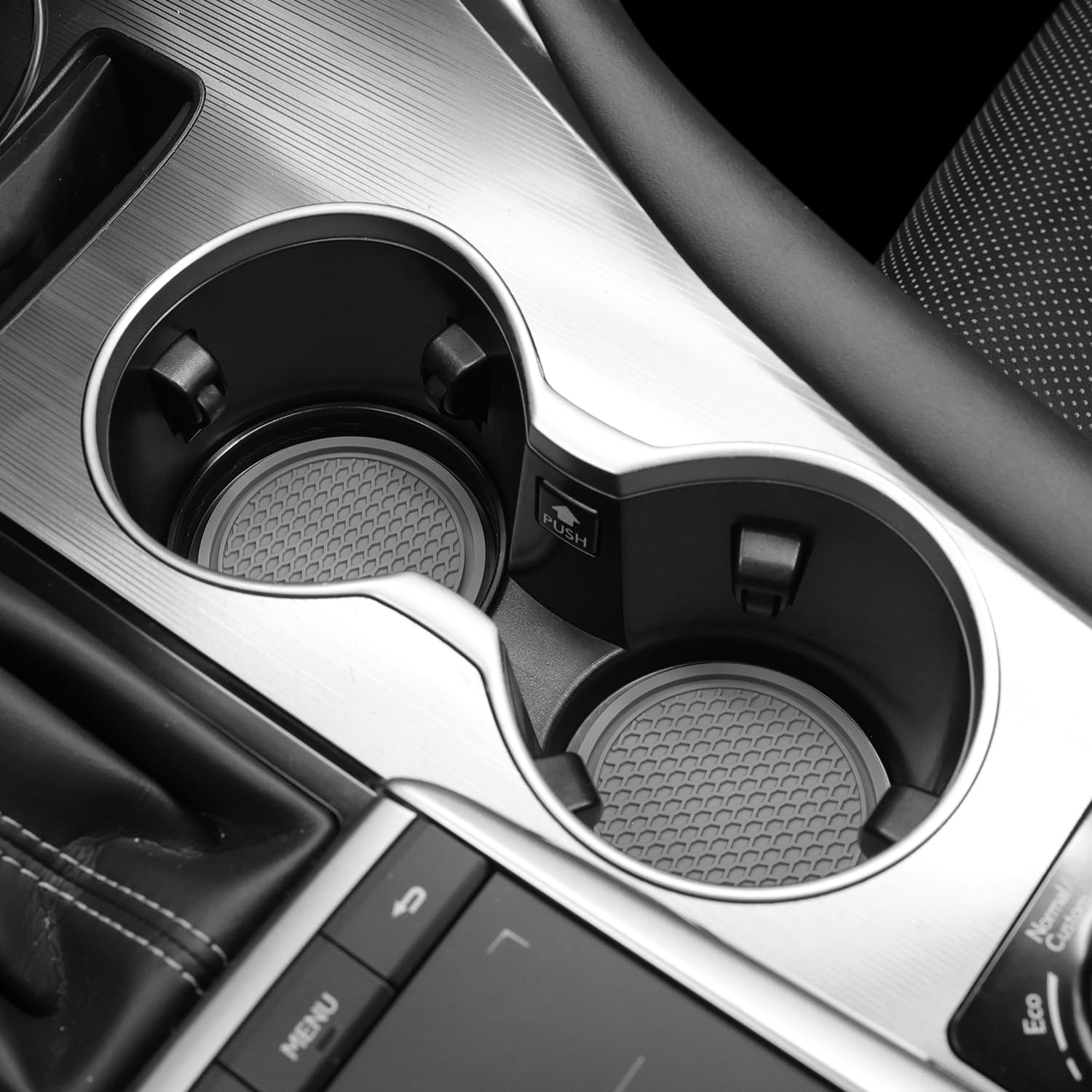 Singaro Car Cup Coaster, 4Pcs Universal Non-Slip Cup Holders Embedded In Ornaments Coaster, Car Interior Accessories, Gray