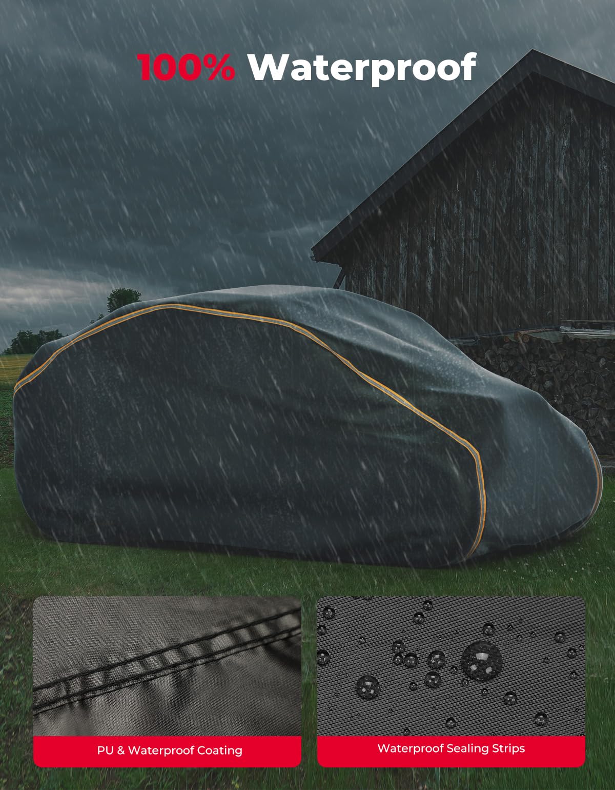 Kemimoto X3 Max Cover 4 Seater, Waterproof Oxford Cloth Long Lasting Keep Clean Cab Enclosure Utv Cover, 177''  73''  63'' Large