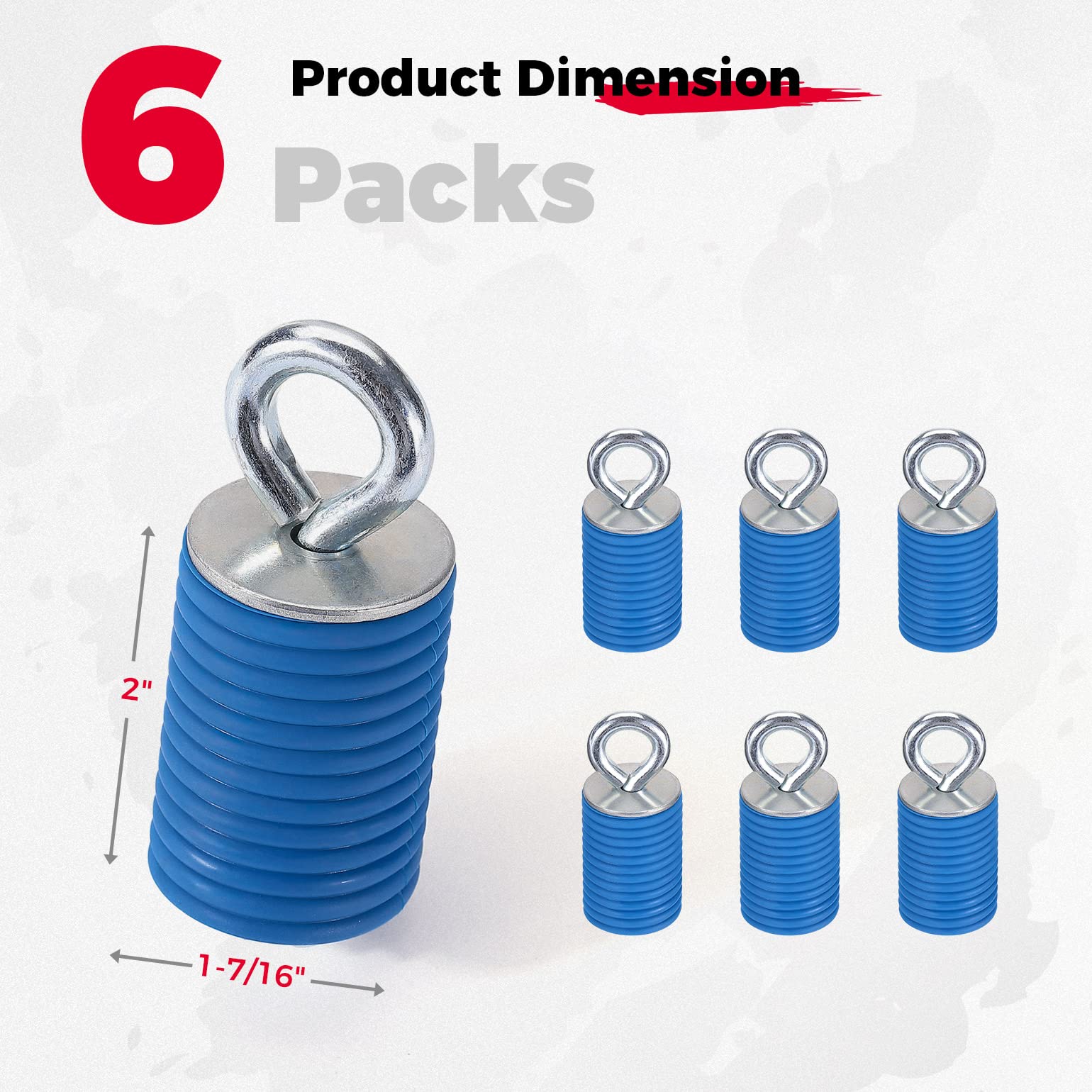 Kemimoto Tie Down Anchors, Bed Anchors Compatible With Ranger 1000 Xp 900 Xp 800 700 500 General 1000 Bed Accessories With 1-7/16 Hole (6 Pcs, Blue)