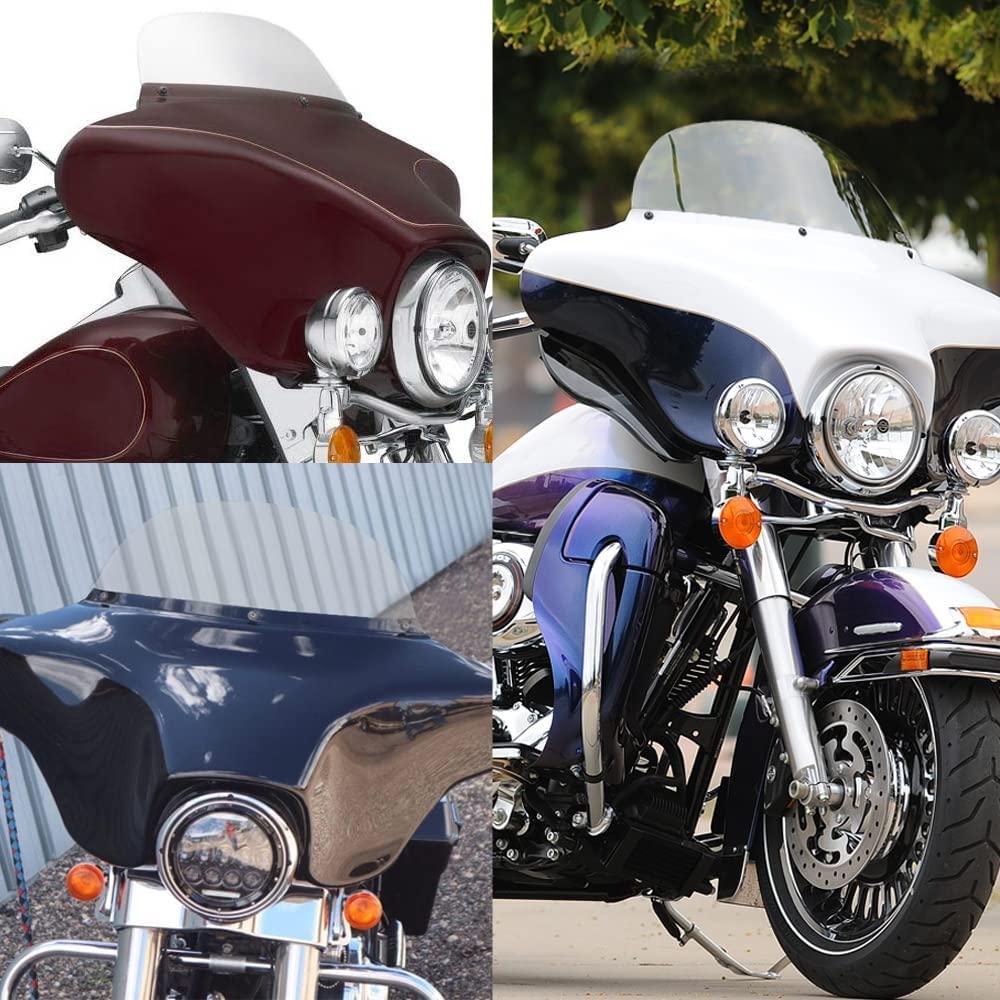 Wynmoto 7 Clear Windshield Windscreen Compatible For 1996-2013 Harley Davidson Touring Electra Glide Street Glide Flht Flhtcu Ultra Classic Glide Flhx Flhtk Tri Glide 96-13 (Tint)