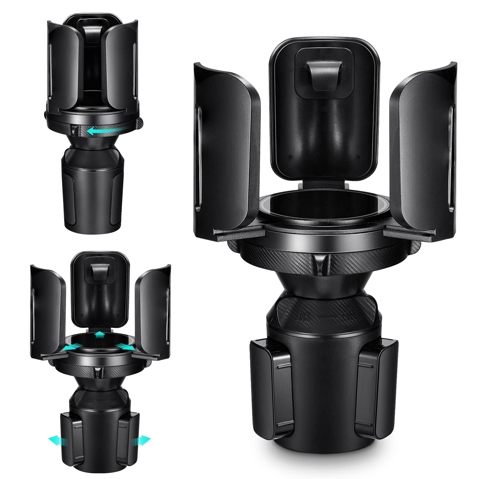 Car Cup Holder Expander Adapter (Adjustable) This Hill All Purpose Cup Holder Expander For Car With Rubber Fits Less Than 5.51 Large Bottles & Mugs & Foods & Drinks