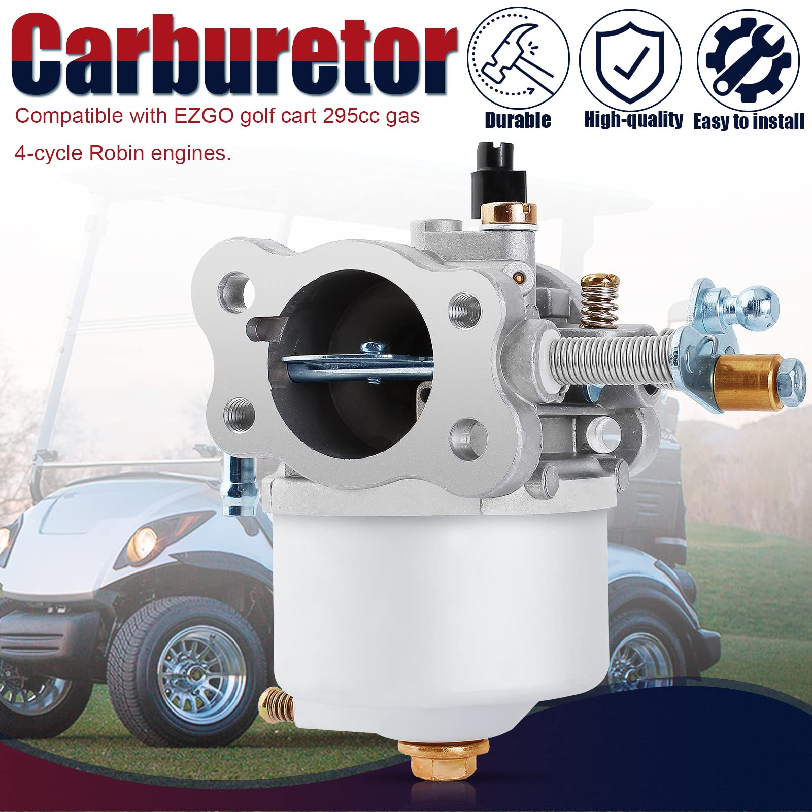 Qazaky Carburetor Compatible With Ezgo Golf Cart 295Cc Gas Robin Engine Medalist Txt Marathon Workhorse 26645-G01 26645-G03 2664