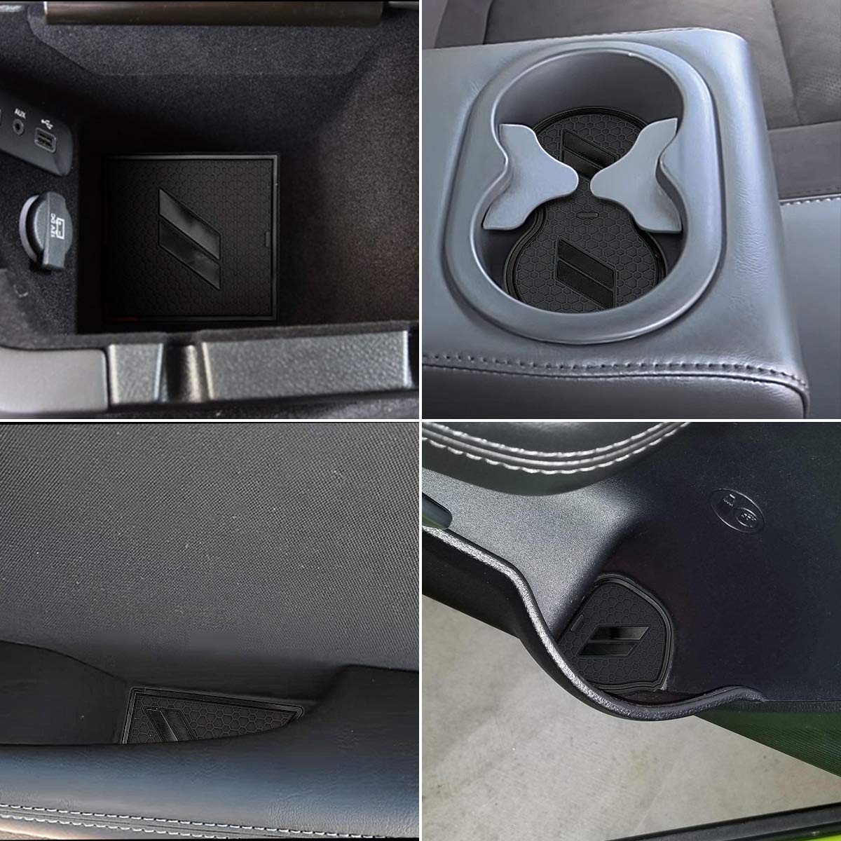 Auovo 11Pcs Anti-Dust Mats For Challenger Accessories 2015-2023 Custom Interior Cup Holder Inserts Door Pocket Center Console Li