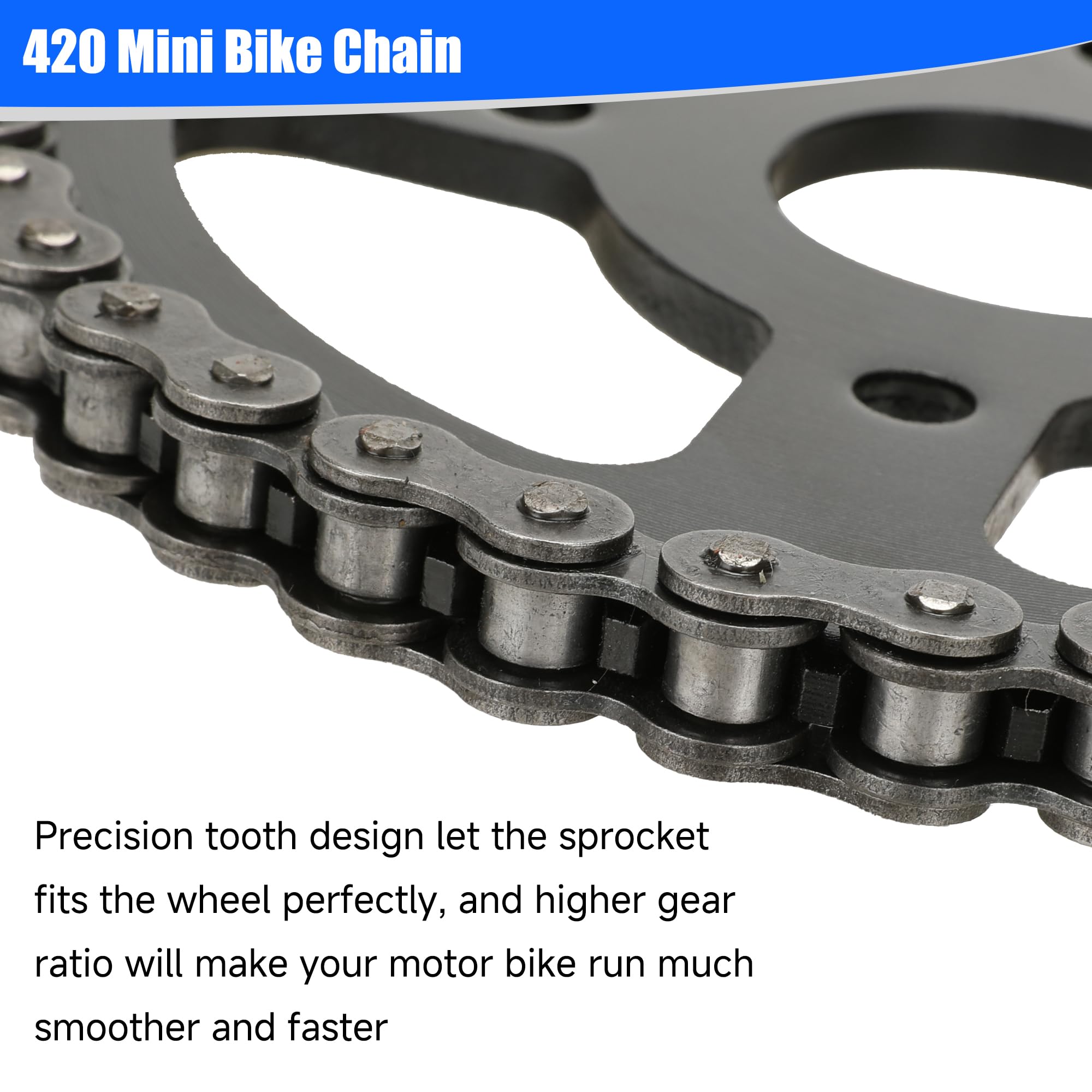 Yoxufa 420 Chain With Mini Bike Chain Breaker Replacement For Coleman Mini Bike Ct200U Bt200X Ct200U-Ex Baja Warrior Mb200 Trail