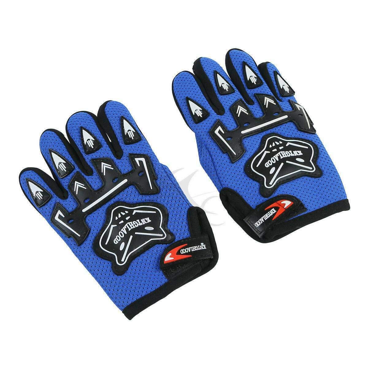 Slmoto Dot Approved Youth Kids Helmet Offroad Street Motorcycle Helmet Dirt Bike Motocross Atv Blue Flame Helmet+Goggles+Gloves,