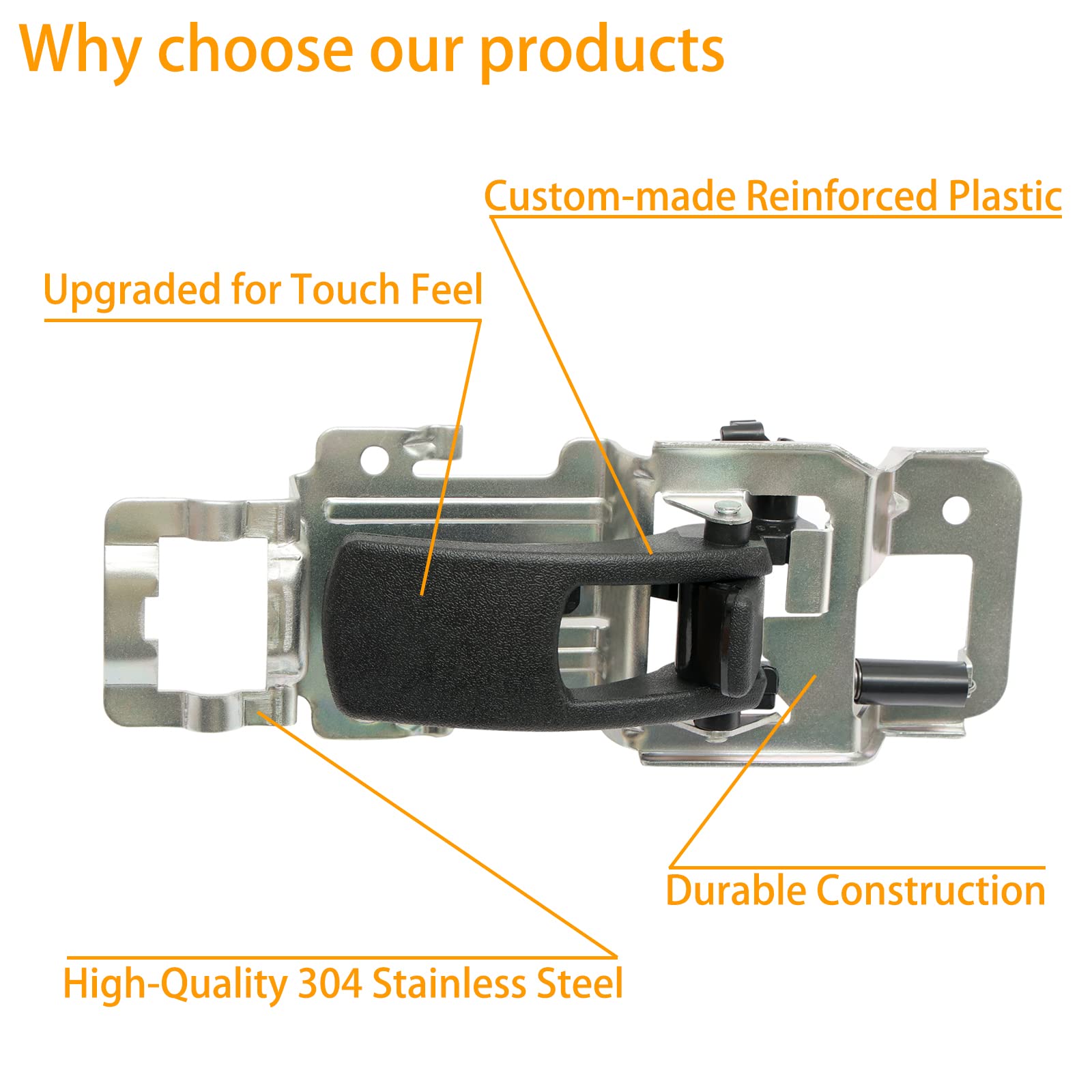 Interior Door Handle, Compatible with 2005 2006 2007 2008 2009 Chevy Equinox | 06 07 08 09 Pontiac Torrent, Front / Rear Inside