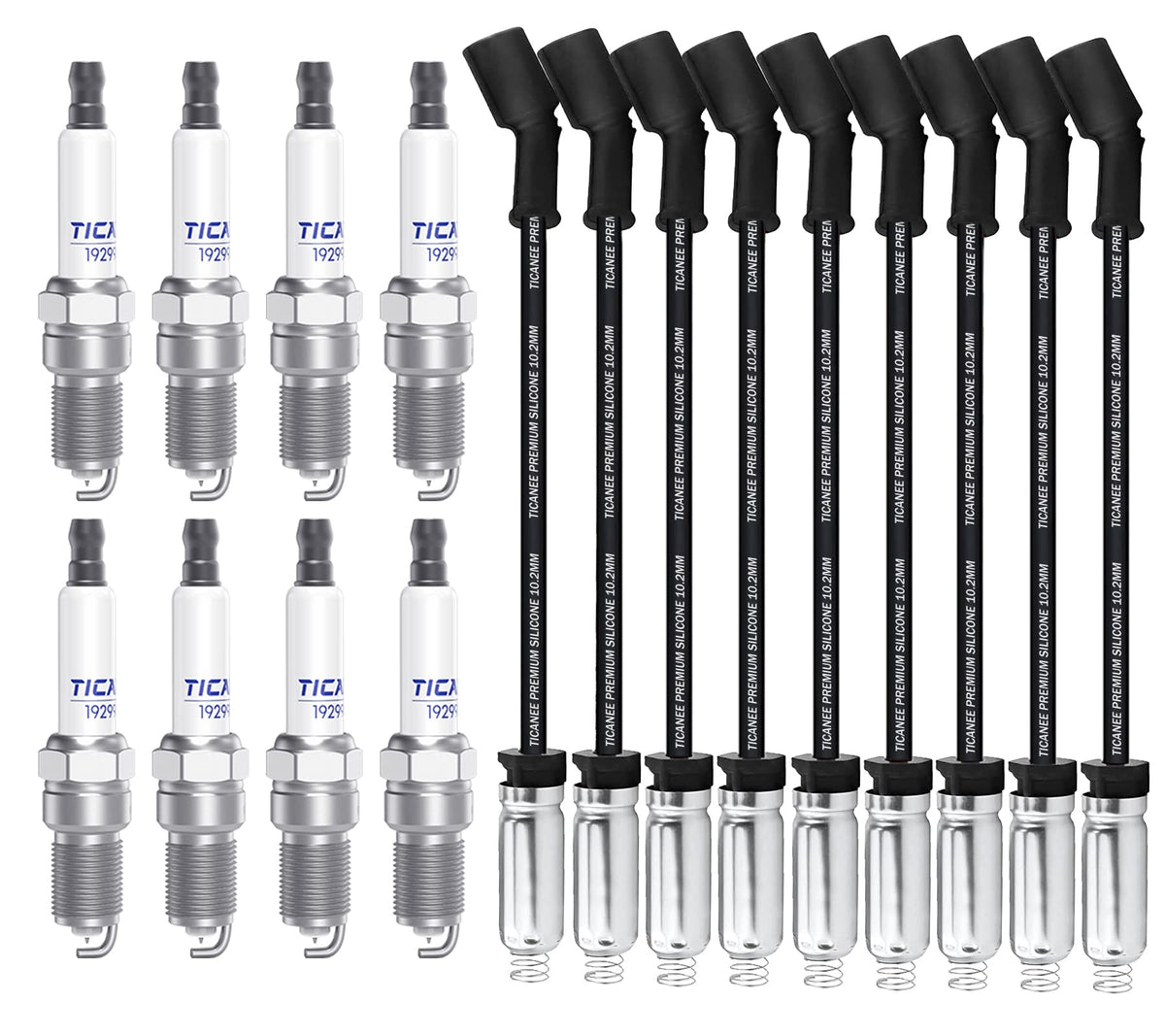 TICANEE 8X Spark Plugs & Wires 41 962, Spark Plug and wire for Chevy Silverado
