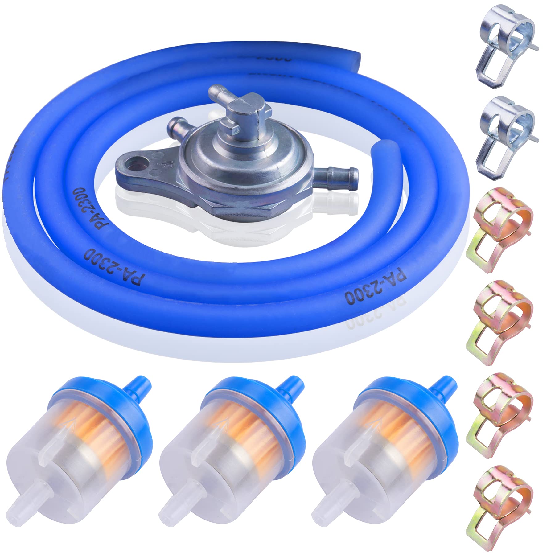 ORAEVY Gas Fuel Filter Hose Tube Line +Vacuum Fuel Pump Petcock for GY6 50cc 150cc 139QMB 157QMJ Roketa SUNL Taotao Chinese Scoo