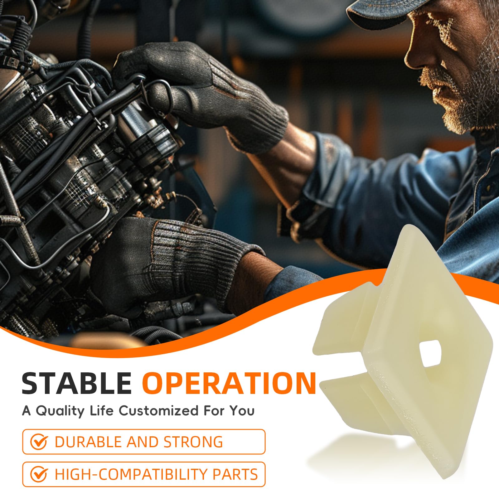 Goamotors 50 Pcs License Plate Nylon Screw Inserts, Nylon Trim Nut, Grommet Nut, Nylon License Plate Fasteners Compatible With C