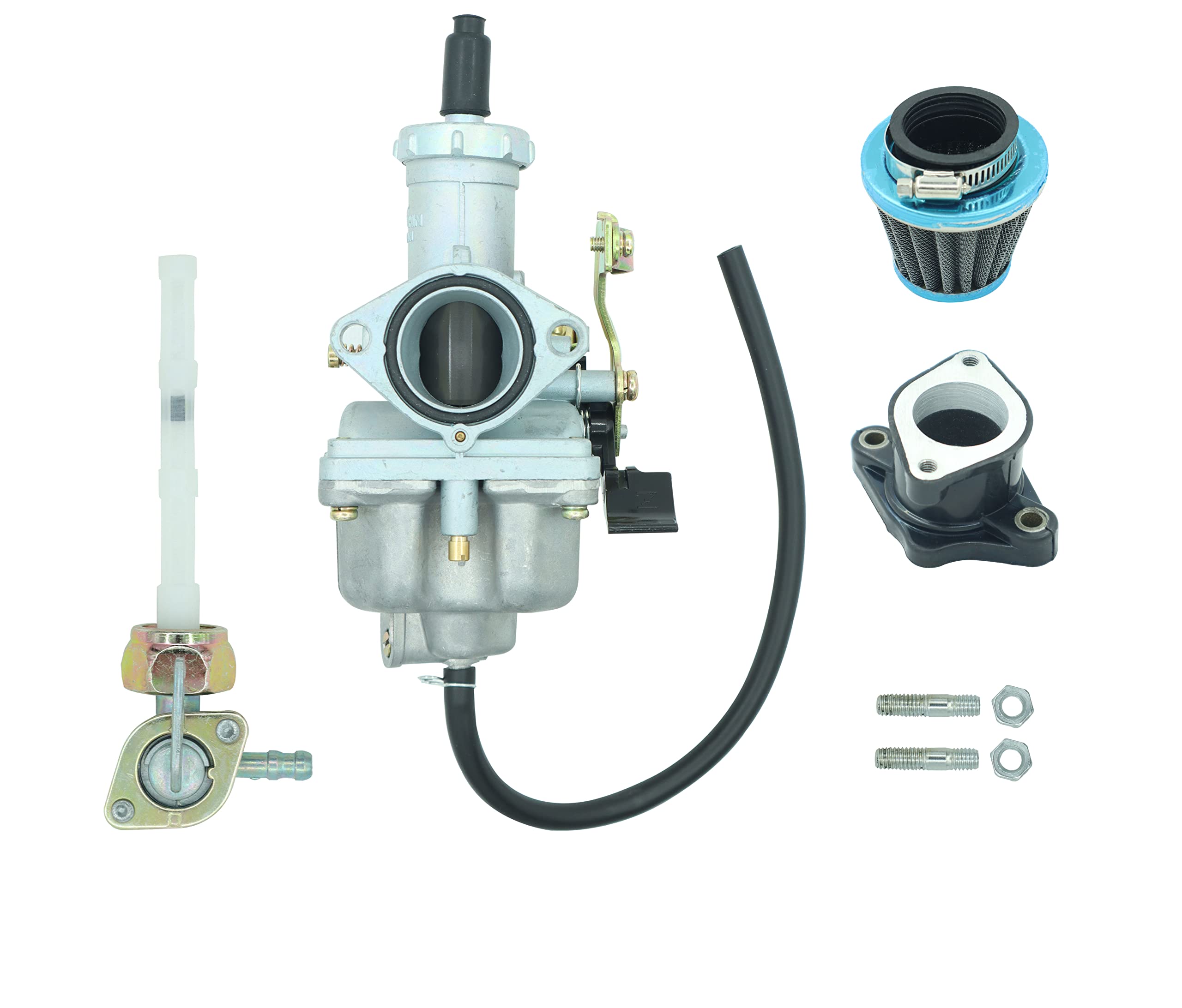 Carburetor For Honda Atc185 Atc185S Atc200 Atc200X Atc200S Atc200E 1980-1987, Fit For Honda Trx250 Trx250Ex Recon With Air Filter/Intake Manifold Boot/Fuel Petcock Assembly