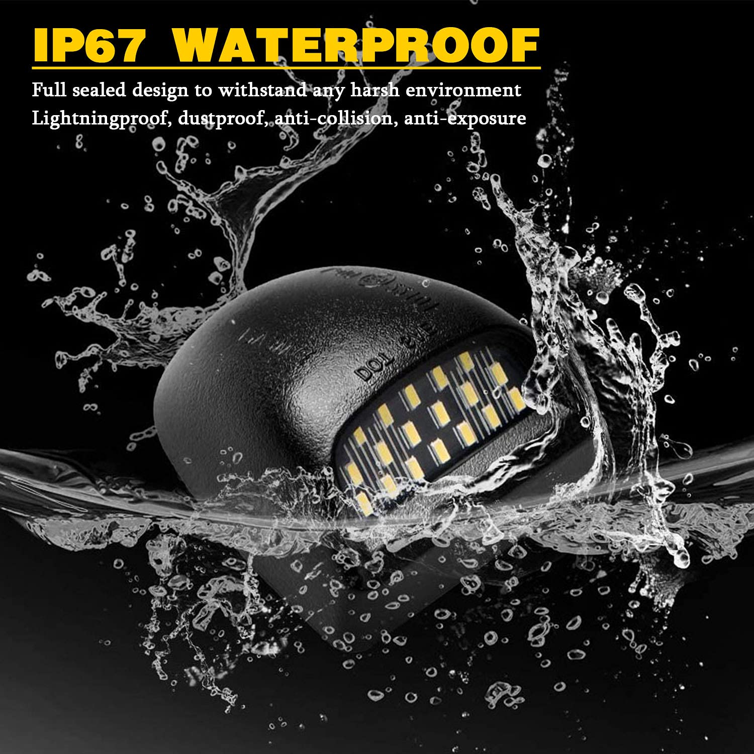 Xtauto Led License Plate Lights Lamp Super Bright Assembly Replacement For Cadillac Escalade Chevy Silverado 1500 2500 3500 Suburban Tahoe Gmc Sierra 1500 2500 3500 Yukon Xl 2-Pack