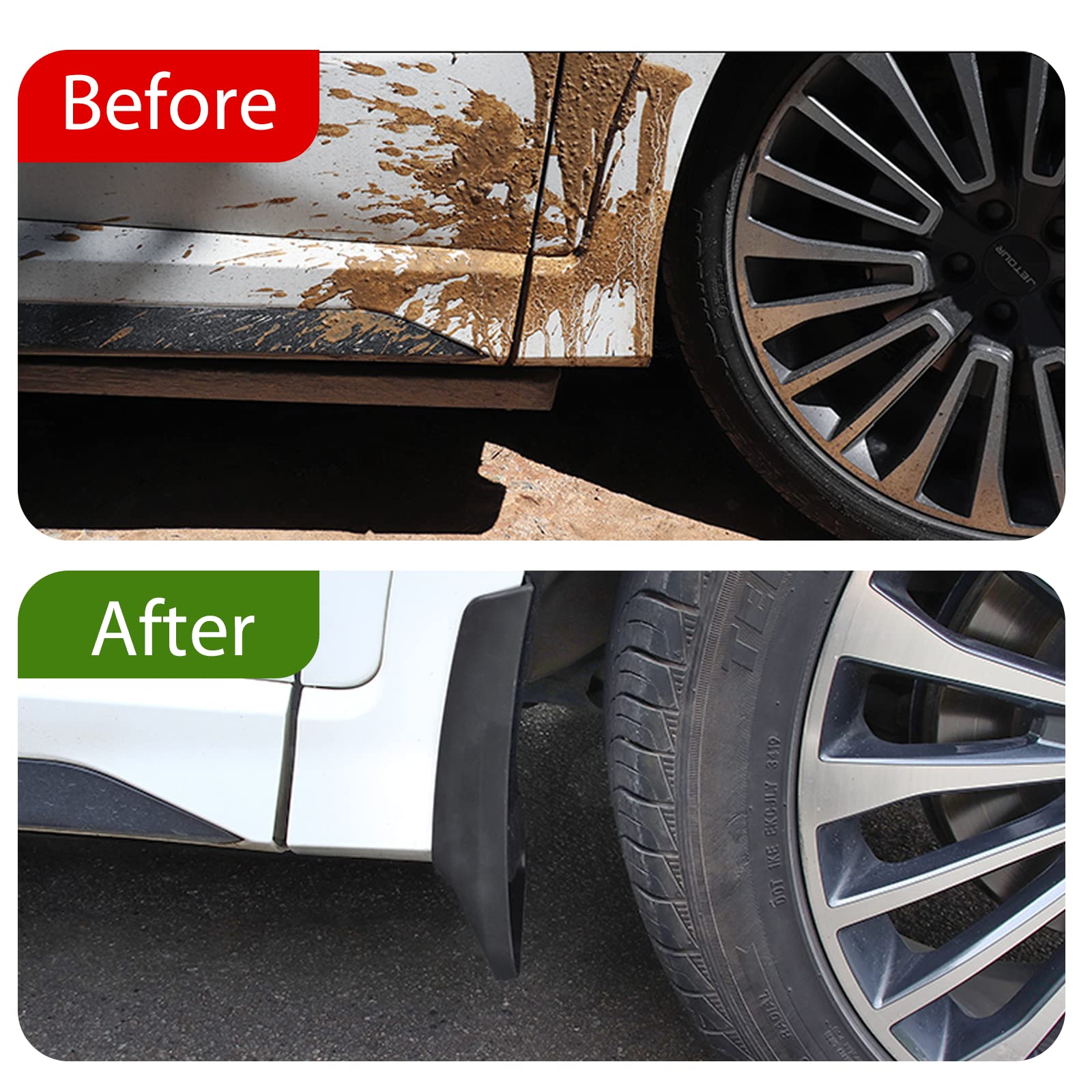 Bdfhyk Mud Flaps Splash Guards 4Pcs Front & Rear Side Mud Guards Compatible For 2016-2019 Honda Civic Without Oem Fender Flares