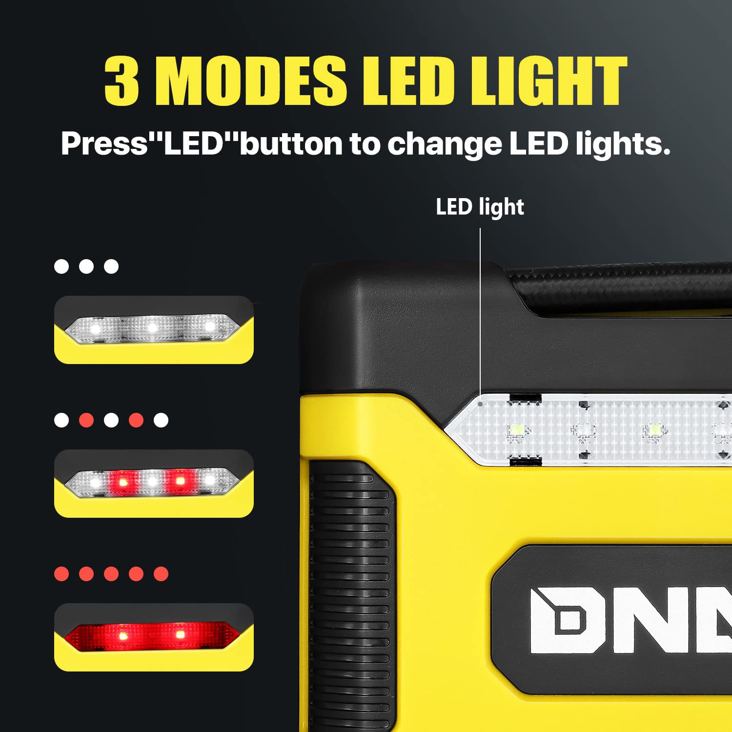 Dna Motoring Tools-00211 Yellow 12V Dc Digital Tire Inflator Portable Air Compressor With Pressure Gauge For Cars, Bicycles, Mot