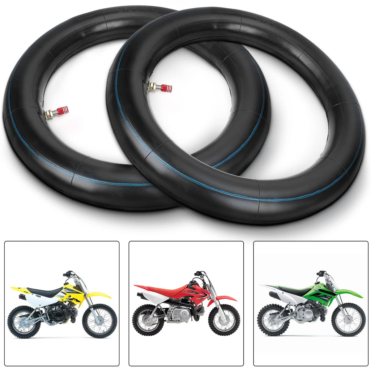 80/100-12 Rear Tire Tube – 3.00-12 For Dirt Pit Bike 110cc 125cc SSR SDG CRF70 XR70