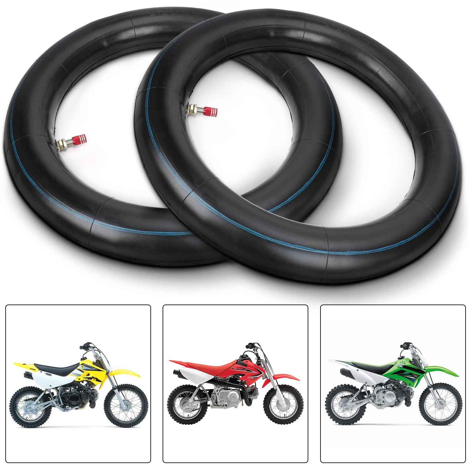 Grehua 2.75 3.00-12 80/100-12 Inch Rear Inner Tube For Ssr 110Cc 125Cc 90Cc Klx110 Pw80 Ttr90 Ttr110 Xr50 Xr70 Crf50 Crf70 Crf110 Drz110 Coolster Qg-214 Apollo Rfz Pit Dirt Off Road Bike Parts