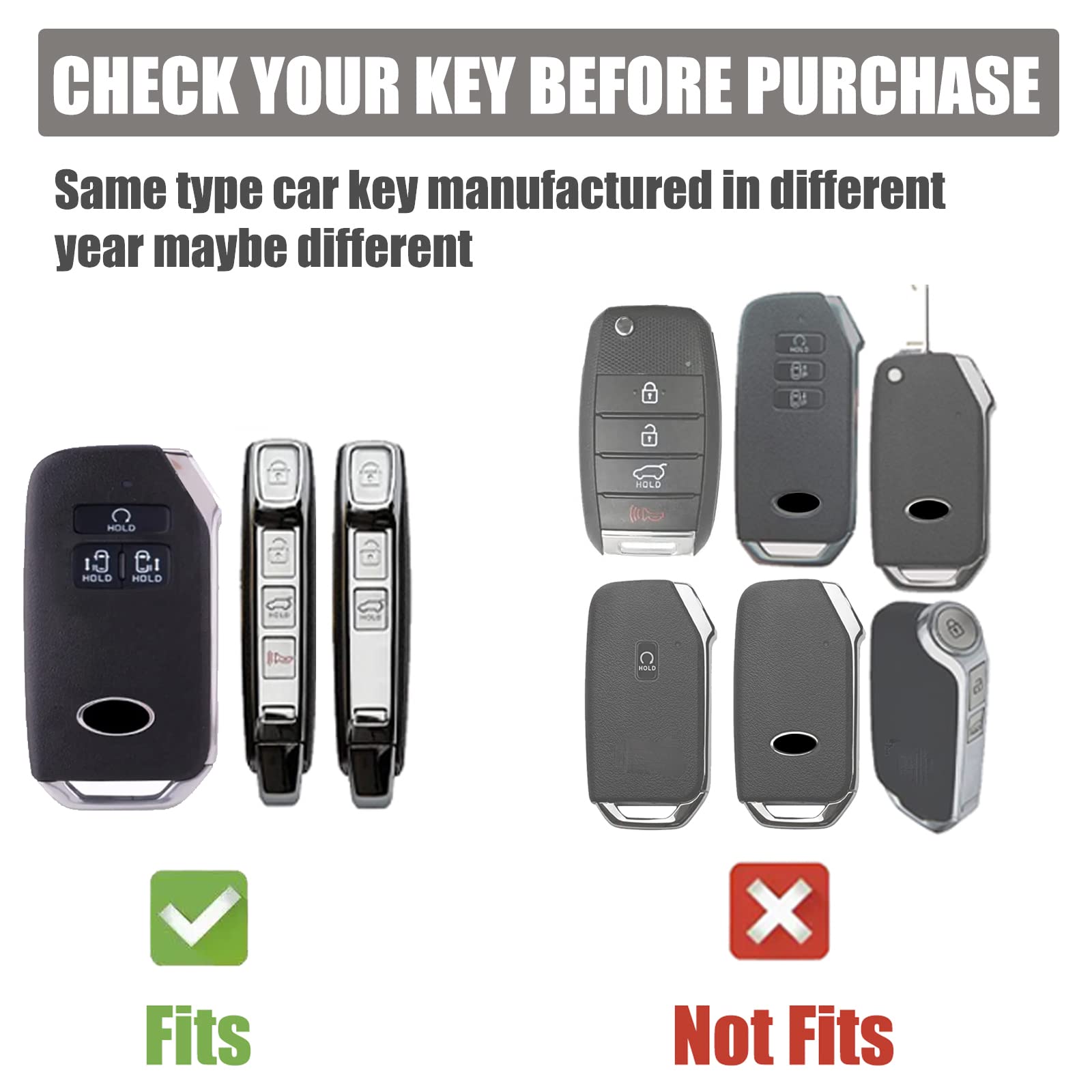 Gematay For Kia Key Fob Cover, Key Case Shell Compatible With 2021 2022 Kia Carnival 6/7 Buttons Ka4 Ex Sx Lx Fiesta 2023 Remote