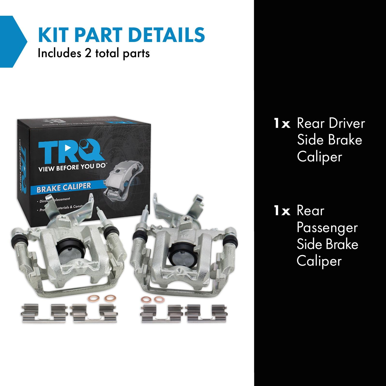 Trq Rear Brake Caliper Set Compatible With 2012-2017 Buick Verano