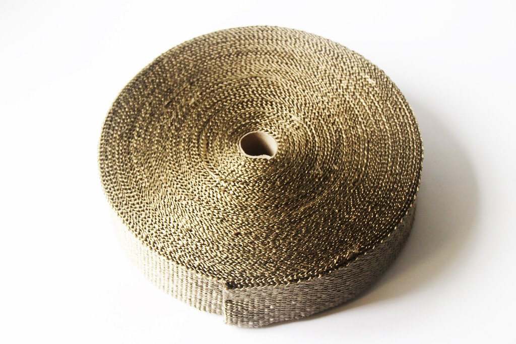 Ledaut 2''X 100'Titanium Exhaust Heat Wrap For Car & Motorcycle Exhaust Tape With Stainless Ties