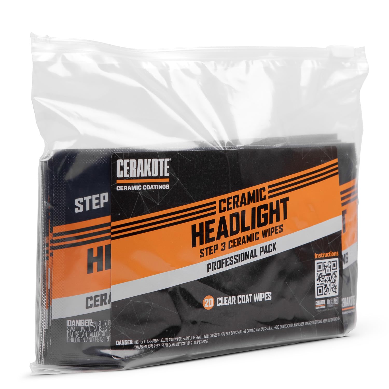 Cerakote Ceramic Headlight Restoration Pro Kit - 20 Ceramic Wipes - Brings Headlights Back To Like New Condition - Step 3 Only