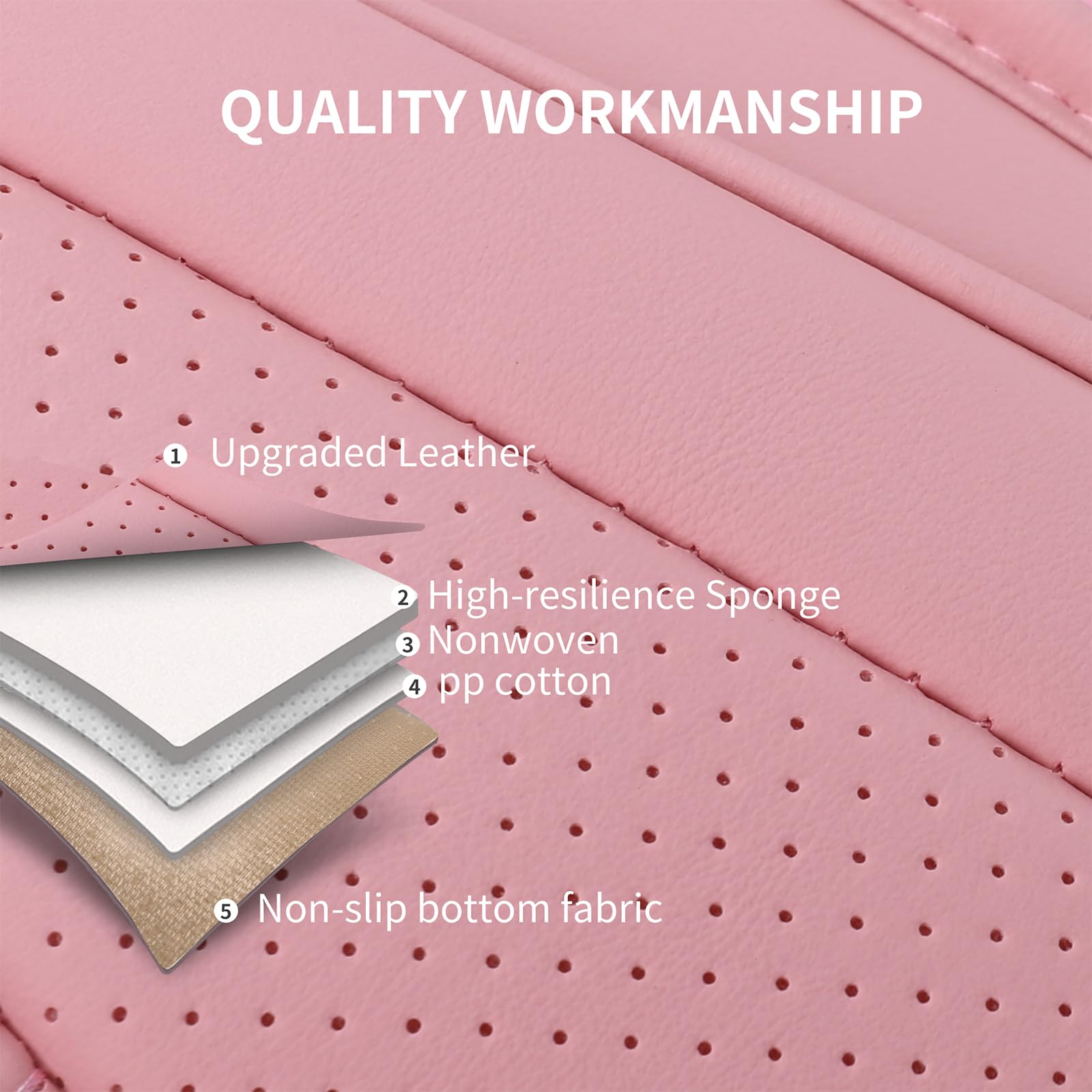 Hchengkikz Car Seat Covers Front Pair,Breathable And Waterproof Faux Leather Automotive Seat Covers For Cars,Anti-Slip Driver Se