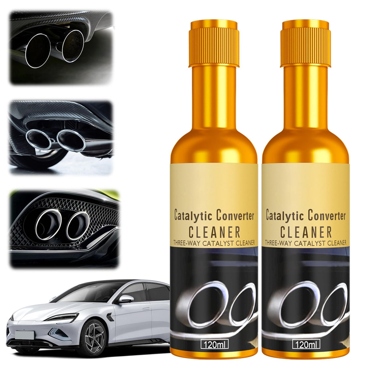 Omaky 2 Pcs Catalytic Converter Cleaner, Auto Parts Engine Cleaner 120 ml, Fuel and Exhaust System Cleaner, Exhaust Pipe Carbon 