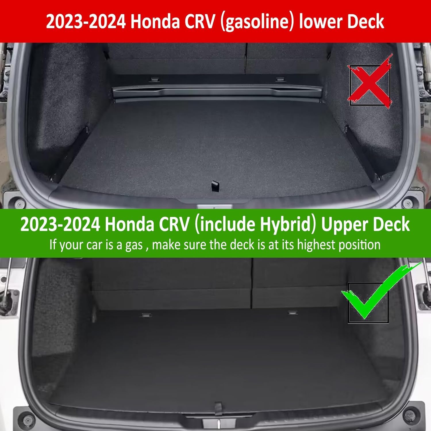Weize Floor Mats And Cargo Liners For Honda Cr-V 2023 2024 2025 2026 (Include Cr-V Hybrid Models), All Weather Car Trunk Mat (Up
