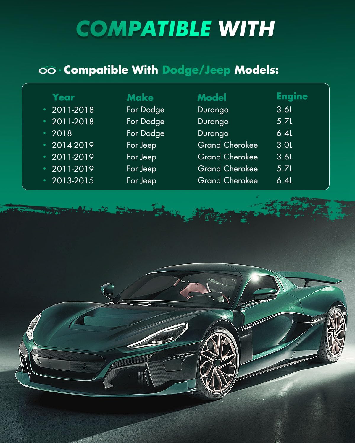 Scitoo D1498 Rear Semi-Metal Brake Pads Sets Fit For Dodge For Durango 2011-2018,For Jeep Grand Cherokee 2011-2019