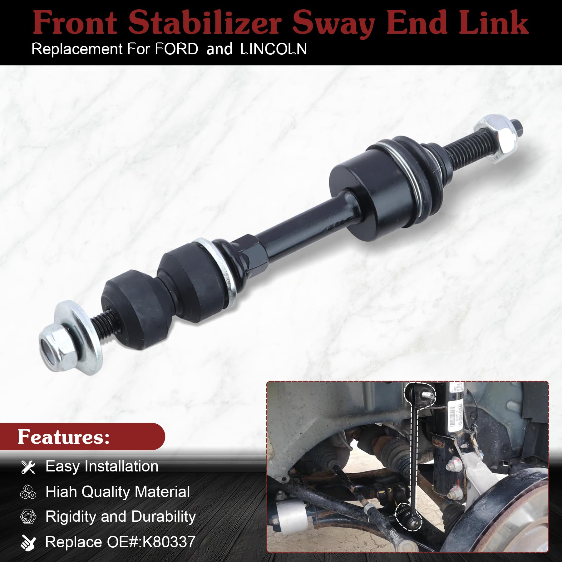 Stiueoav K80337 Sway Bar Link - Front Stabilizer End Link Compatible With 2005-2008 Ford F-150 Rwd?2006-2008 Lincoln Mark Lt