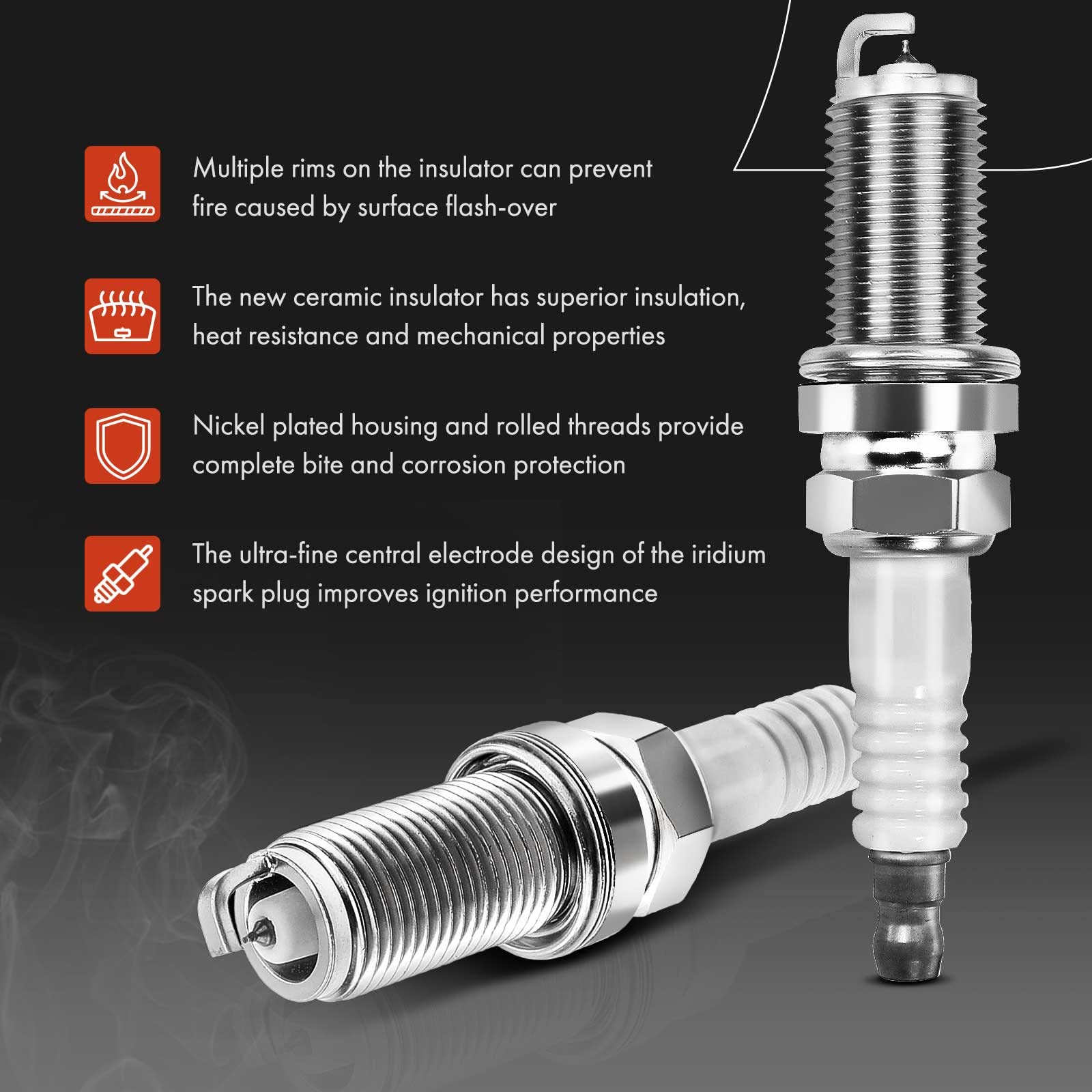 A-Premium Set Of 6 Ignition Coil Pack And Iridium Spark Plugs Compatible With Toyota Camry 2010-2017, Tundra 2013-2014, Highland