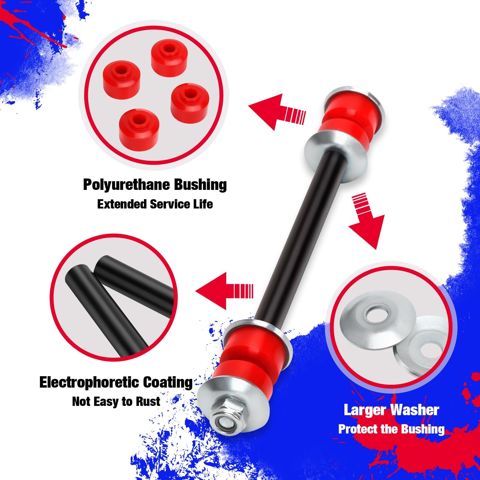 Ksp Sway Bar Stabilizer Link Compatible With Ranger Explorer Sports, Front Suspension Sway Bar End Link For Ram 1500 2500 3500,