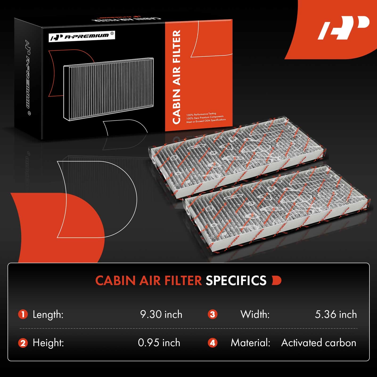 A-Premium Cabin Air Filter with Activated Carbon Compatible with Chevy, GMC & Cadillac Models - Silverado 1500 2500, Suburban, A