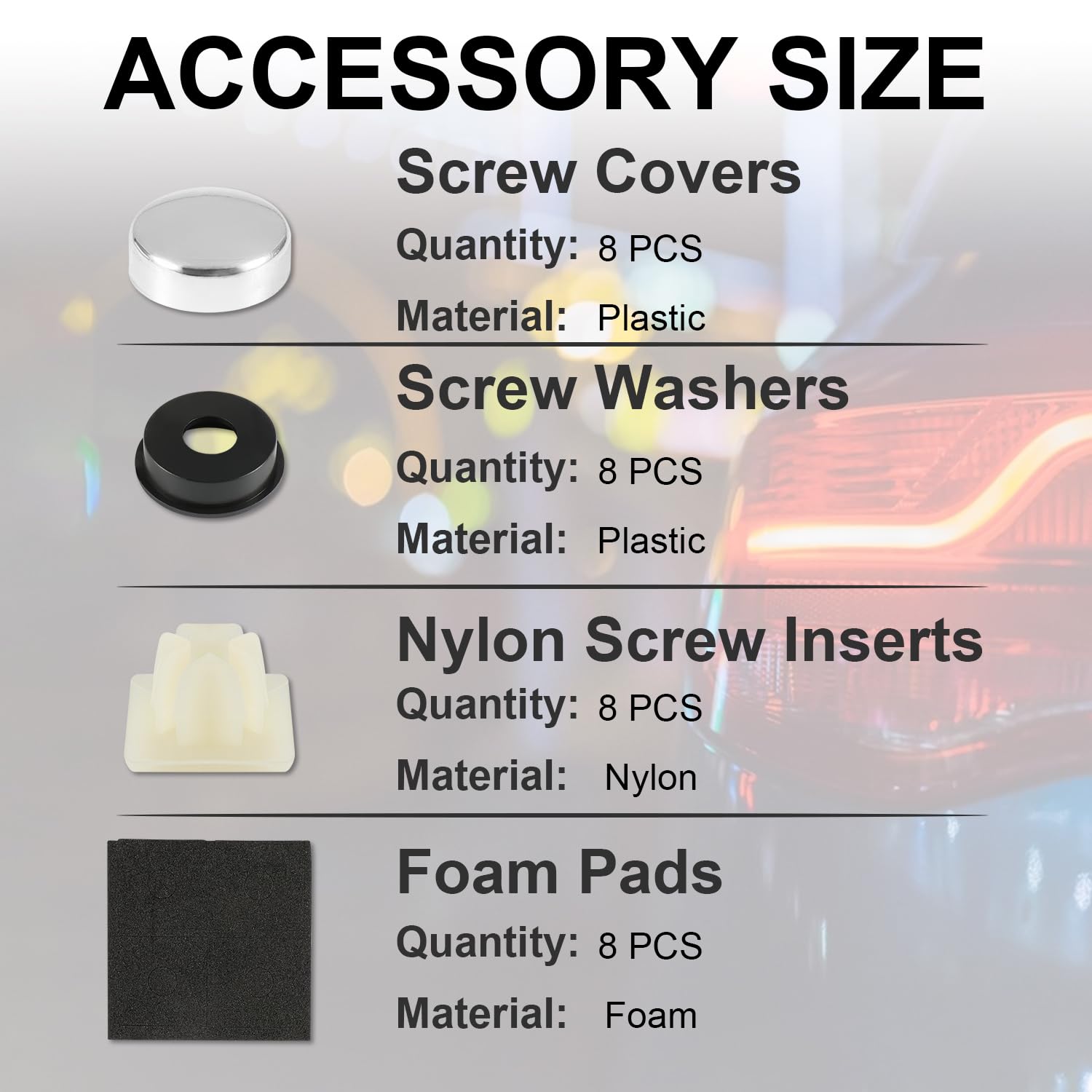 Livtee Rustproof License Plate Screws For Securing License Plates Frames And Covers On Cars And Trucks, 8 Set Premium Stainless