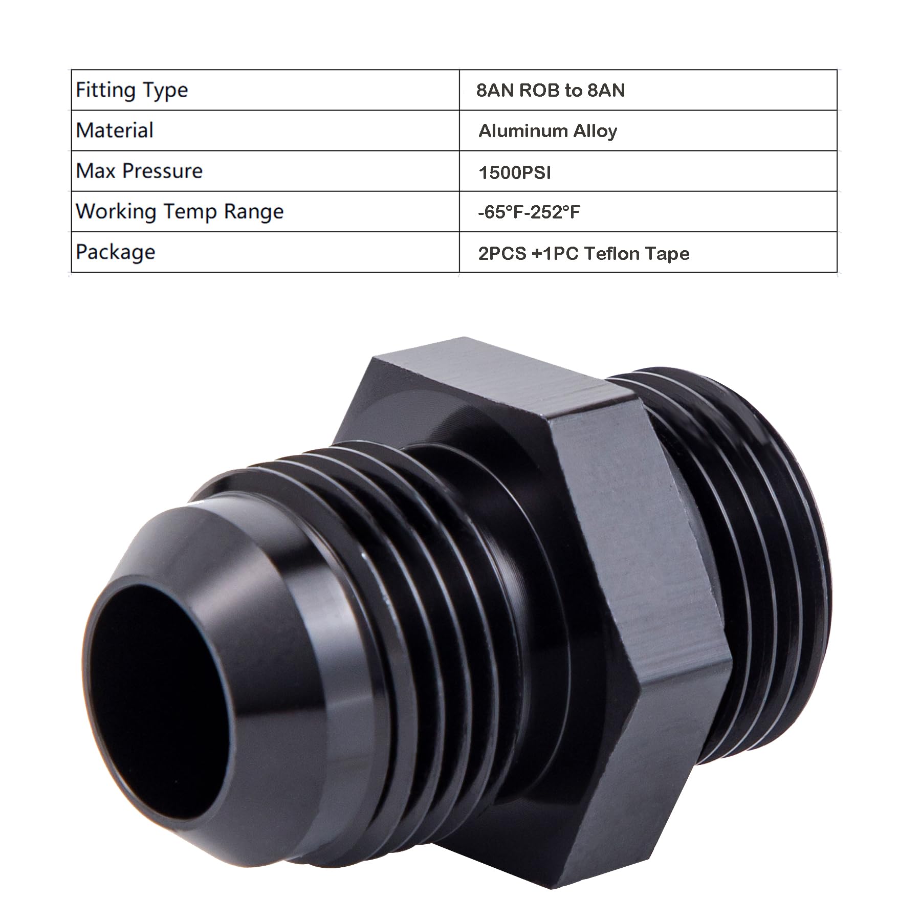 Breezliy 8An Male Flare To An8 Orb Male O-Ring Fitting Adapter 2Pcs (8An To8An Orb 2Pack)