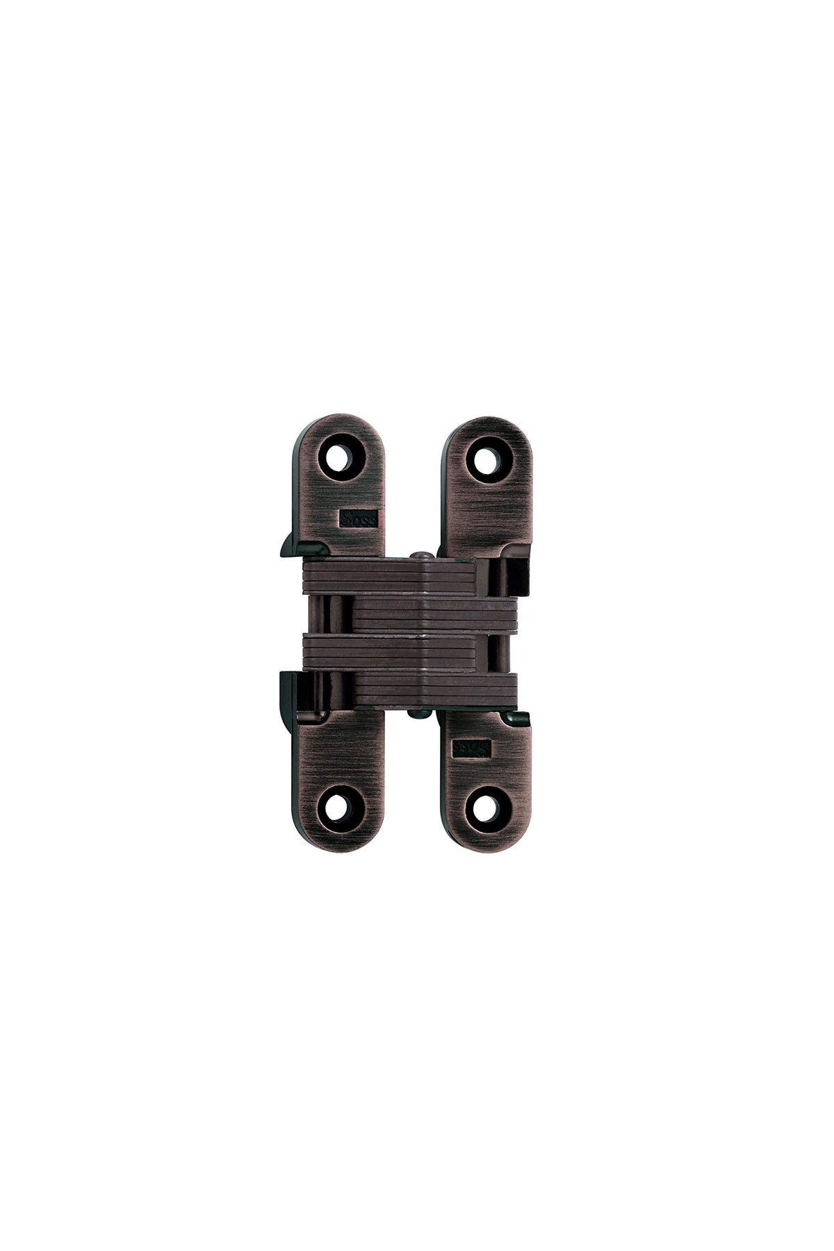Soss 212 Zinc Invisible Hinge With Holes For Wood Or Metal Applications, Mortise Mounting, Oil Rubbed Bronze Exterior Finish