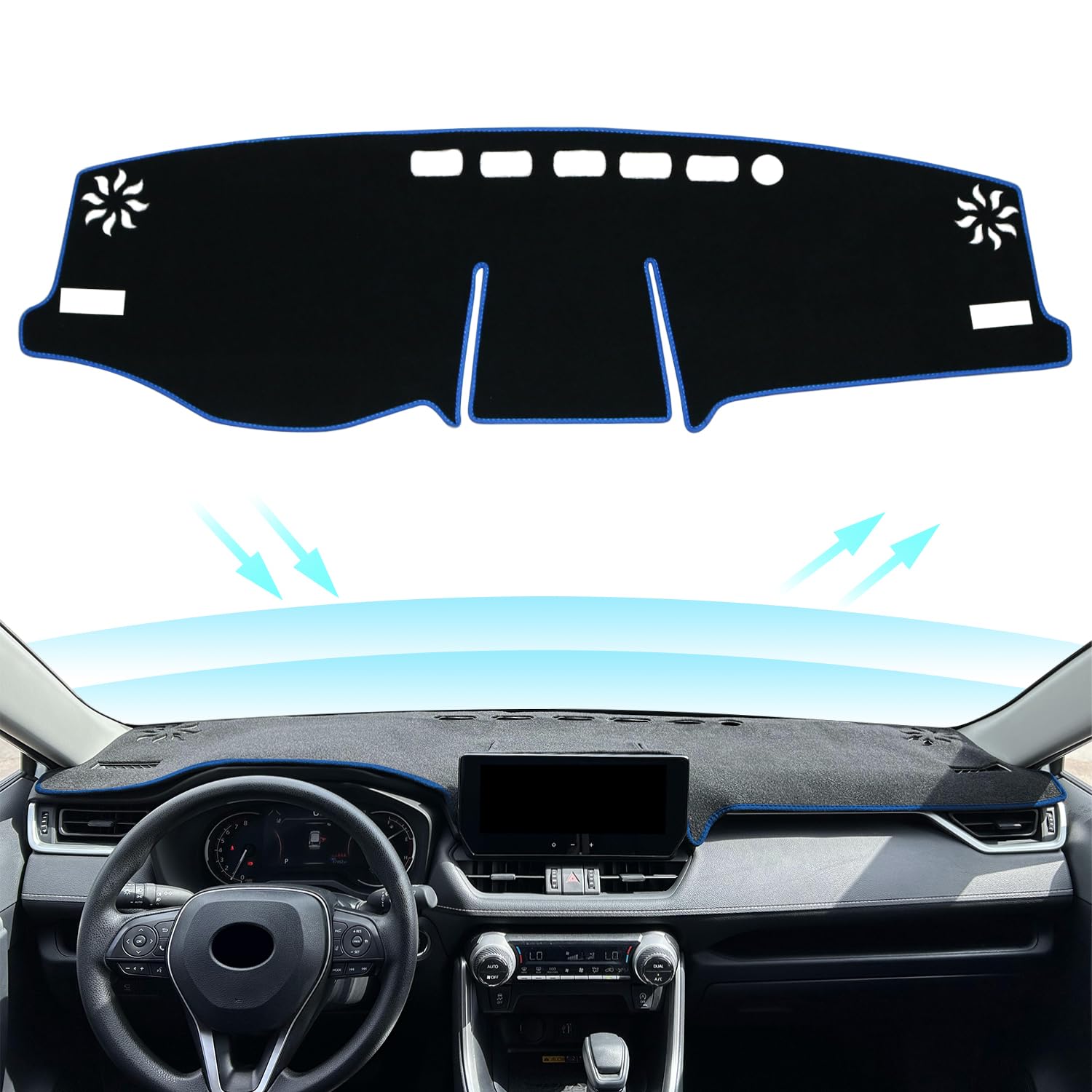 Remoch For Toyota Rav4 Accessories 2025 2024 2023 2022 2021 2020 2019 Dashboard Cover Dash Cover Mat Custom Fit Center Console C
