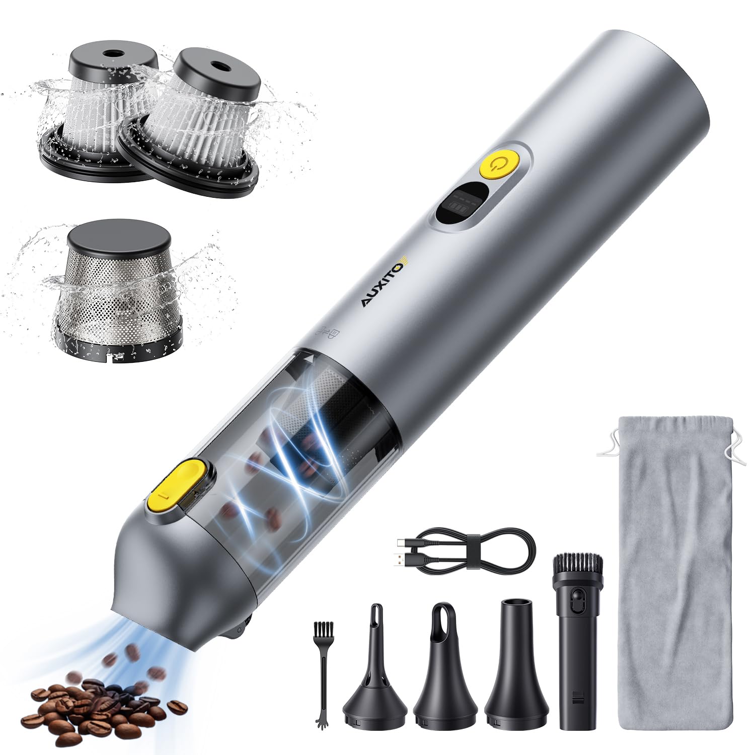 Auxito Car Vacuum Cleaner - Portable Handheld Vacuum Cleaner 14000Pa Suction Power, Blow & Suction 2 In 1 Mini Vacuum Cleaner Ha