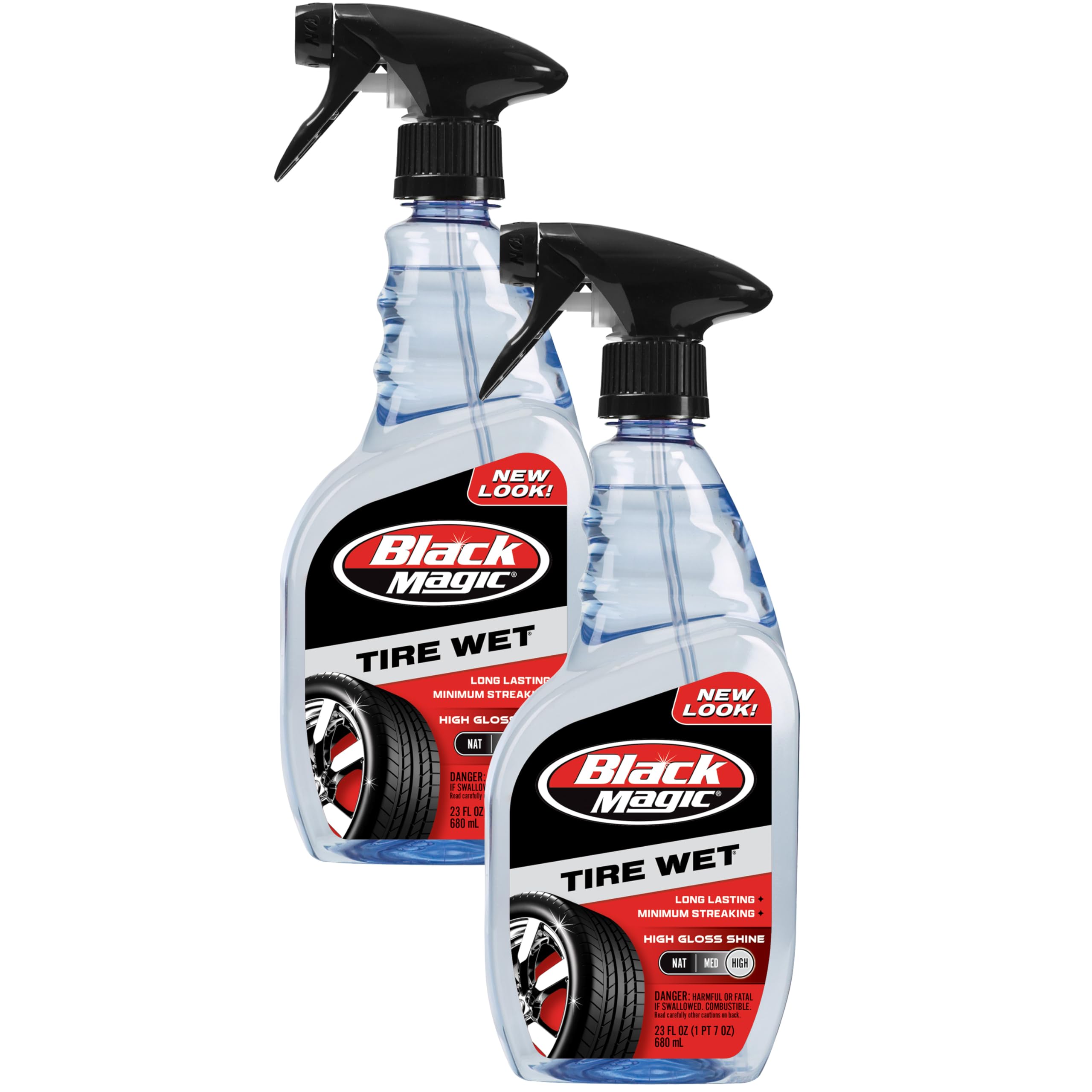 Black Magic 120217 Tire Wet, 23Oz (Pack Of 2) -Specially Formulated Tire Shine To Keep Them Looking Wet, Black, And Glossy With 