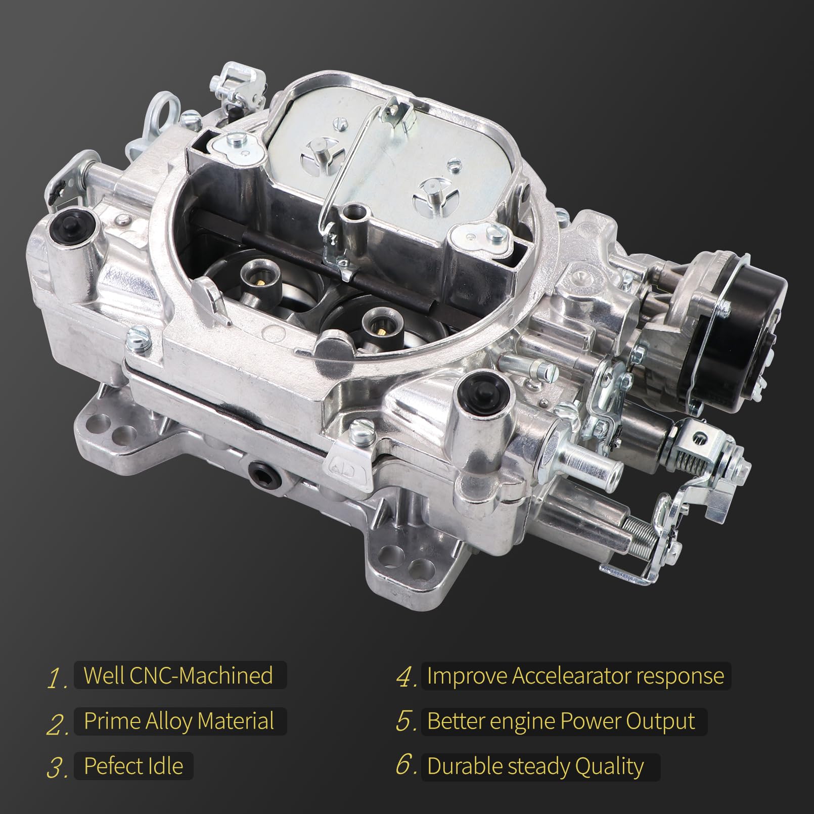 Dokili 1403 Carburetor Replacement for 500CFM 4-Barrel Square Bore Air Valve Secondary Electric Choke Compatible with Ch.evy Ch.