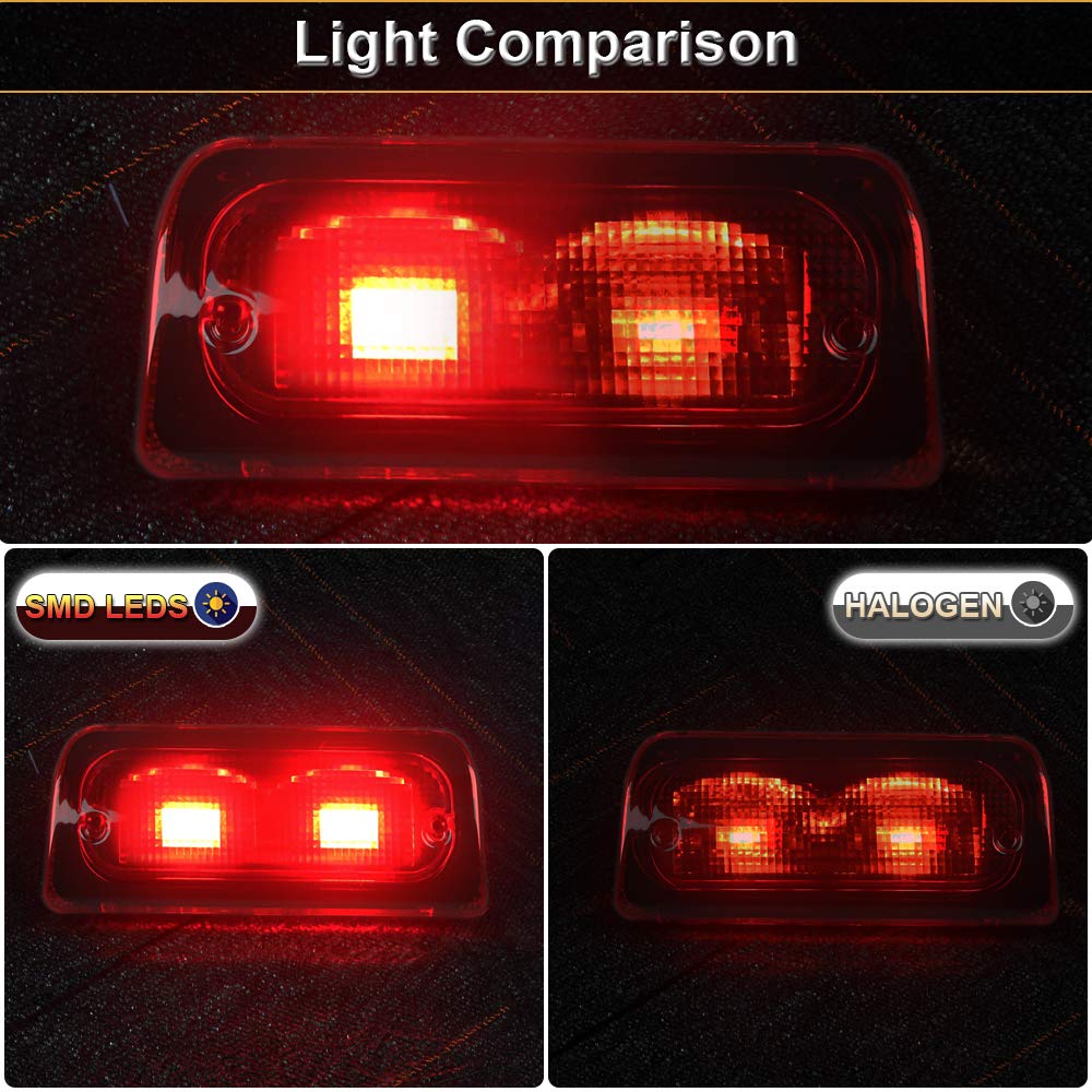 Urite2Go 3Rd Third Brake Light Red Lens Extended Cab Only Compatible With 1994-2003 Chevy S10 Gmc Sonoma High Mount Stop Lamp As