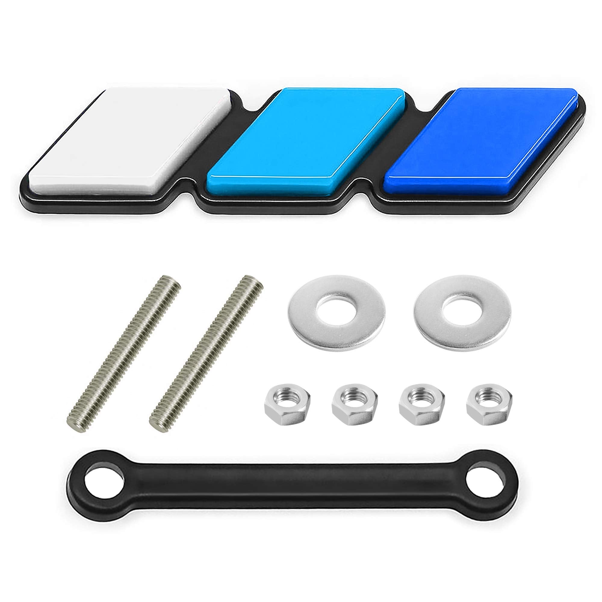 Tri-Color Grille Badge Emblem Decoration Accessories Car Truck Label Fit For Tacoma 4Runner Tundra Sequoia Rav4 Highlander (Whit