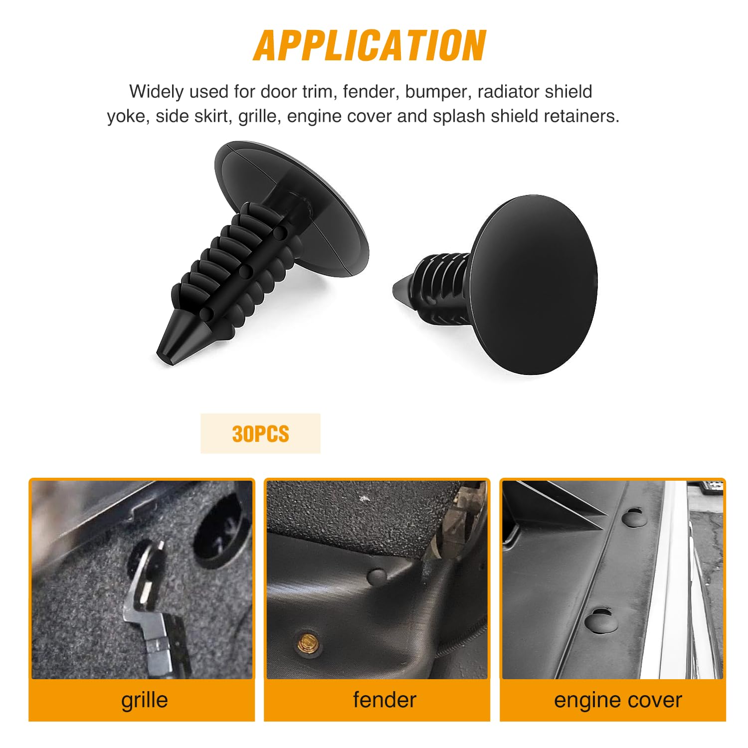 Gooacc 125Pcs Car Bumper Push Retainer Clips Nylon Fasteners Rivet Kit 6Mm 7.6Mm 8Mm 8.8Mm 10Mm Door Trim Panel Clips 5Pc Fasten