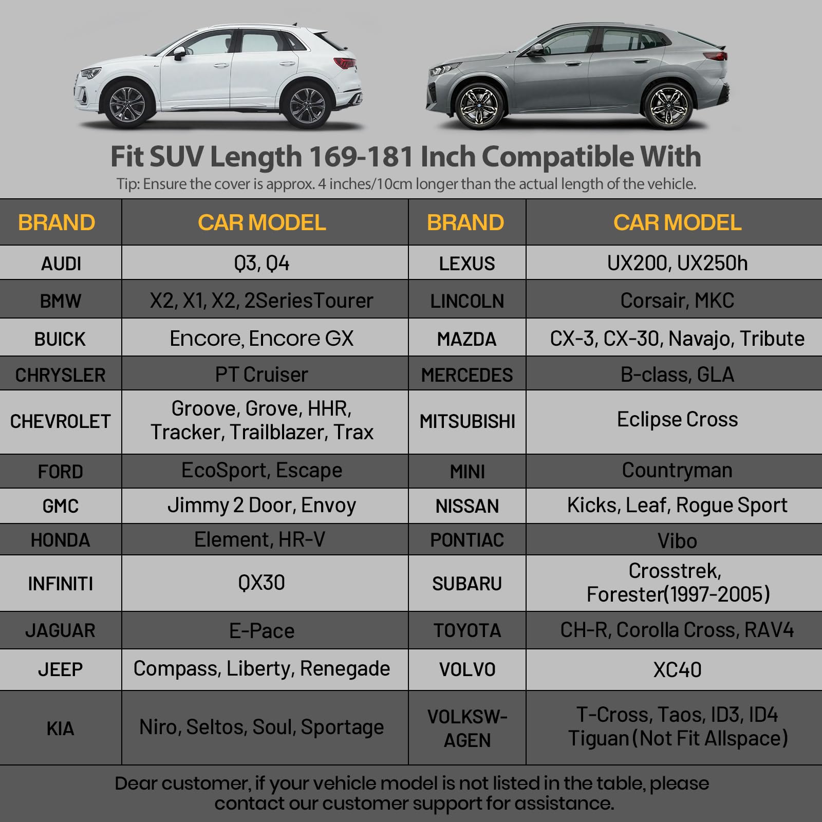 Favoto 6-Layers Suv Car Cover - Waterproof All Weather For Automobiles, Heavy Duty Outdoor Dust Rain Sun Protection Snowproof Ca