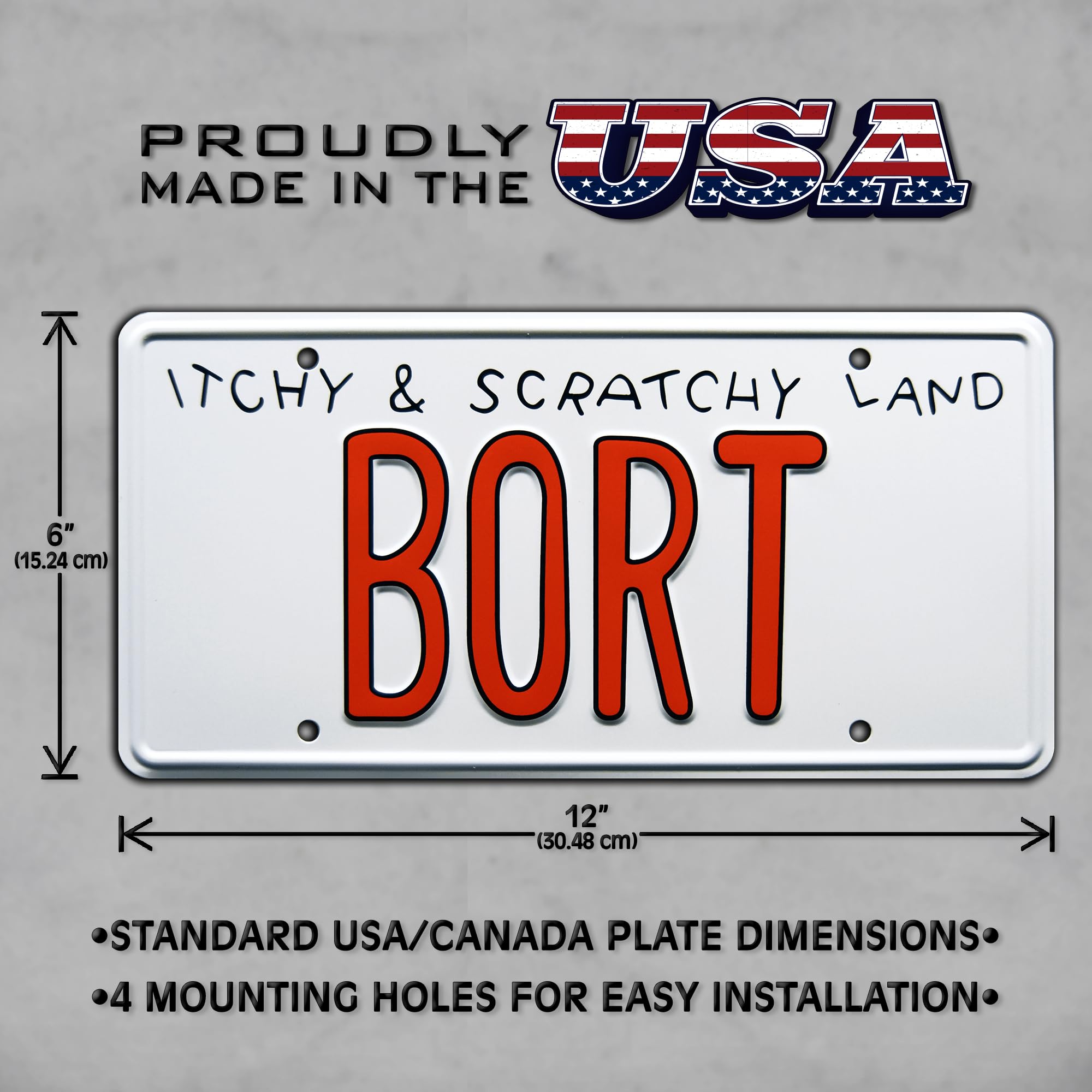 Celebrity Machines The Simpsons | Bort | Metal Stamped License Plate