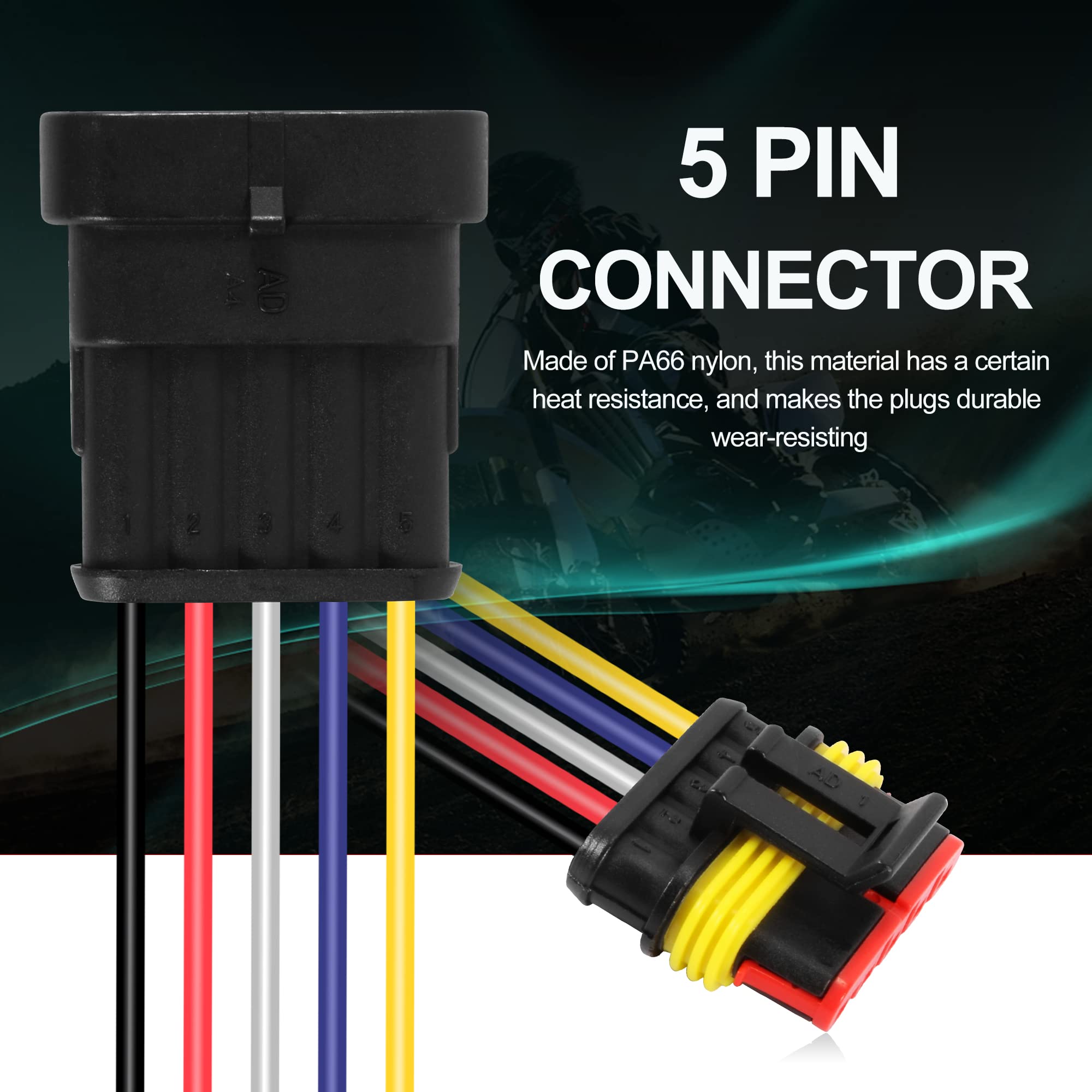 G 5 Pin Way Electrical Wire Connector Male Female Plug Socket Quick Disconnect Waterproof Plug Play For Car Truck Motorcycle Mar