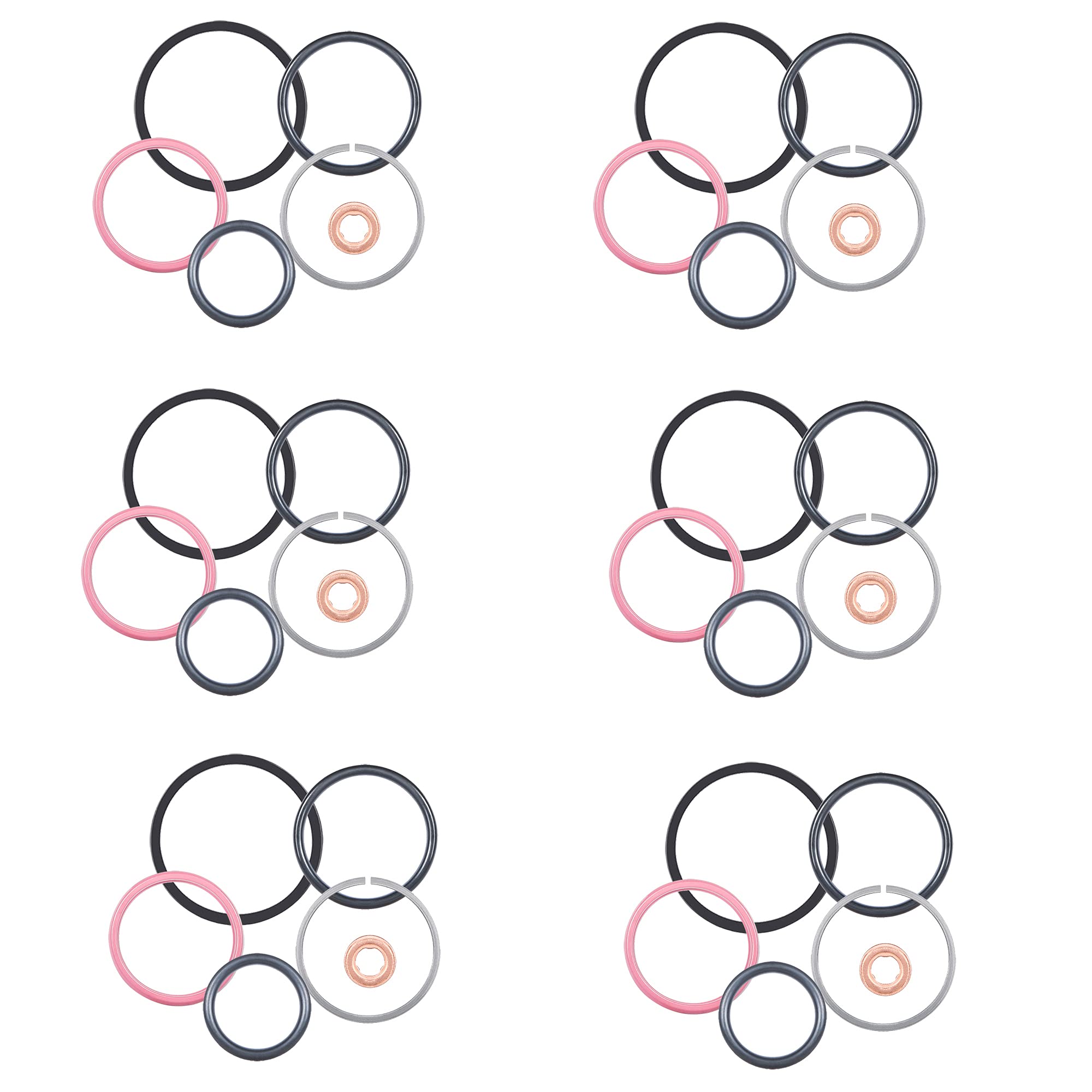 Castnoo Diesel Fuel Injector O-Ring Seal Kit Compatible For Cat Caterpillar 3126B Diesel 0R9350 (6)