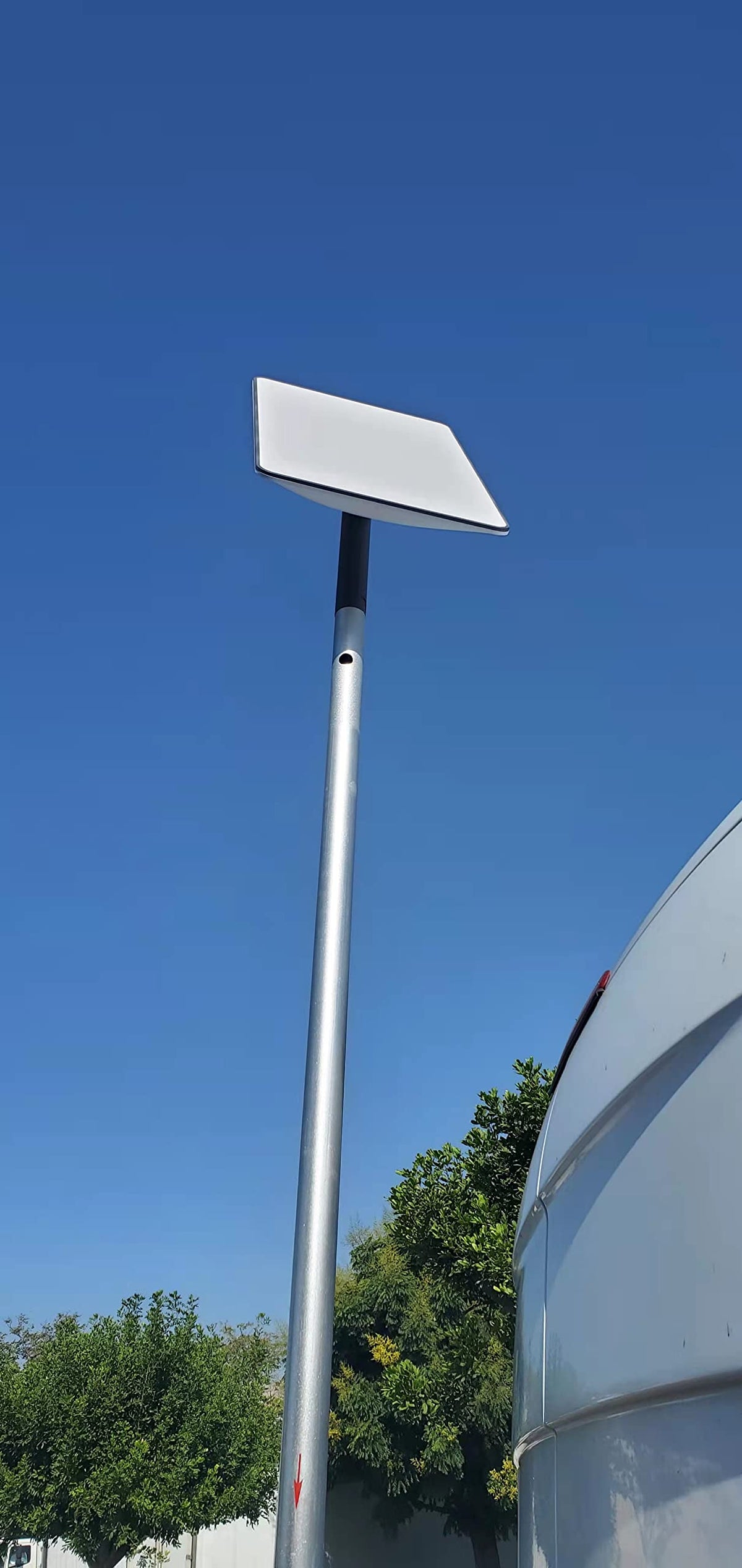 Eez Rv Products 10Ft Retractable Aluminum Pole With Starlink Adapter Installed Gen2 Suitable For Ladder Mounting Bracket And Bumper Mounting Bracket (Brackets Sold Separately)