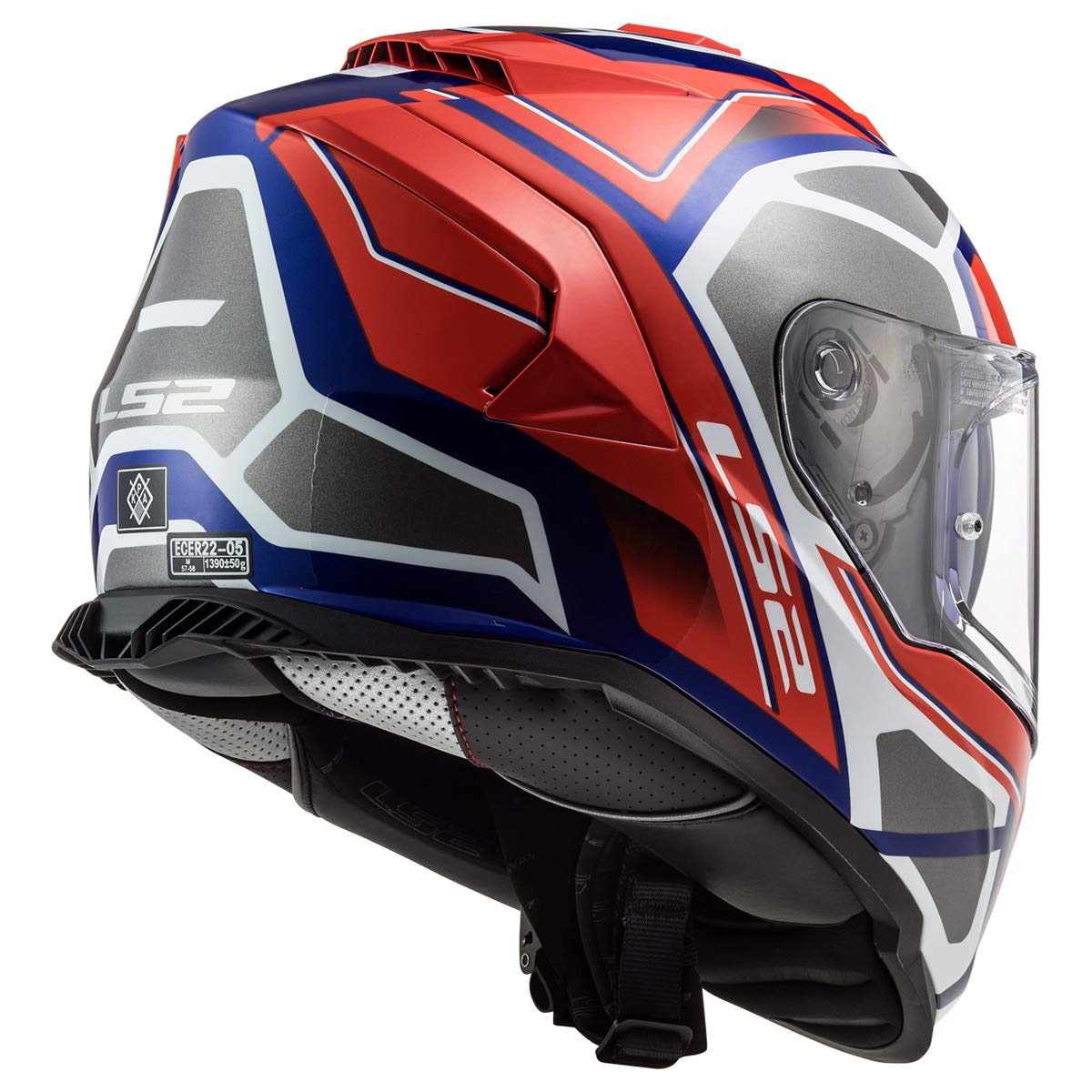 Ls2 Helmets Assault Full Face Motorcycle Helmet W/Sunshield (Petra Gloss Red/Blue/Graphite - Medium)