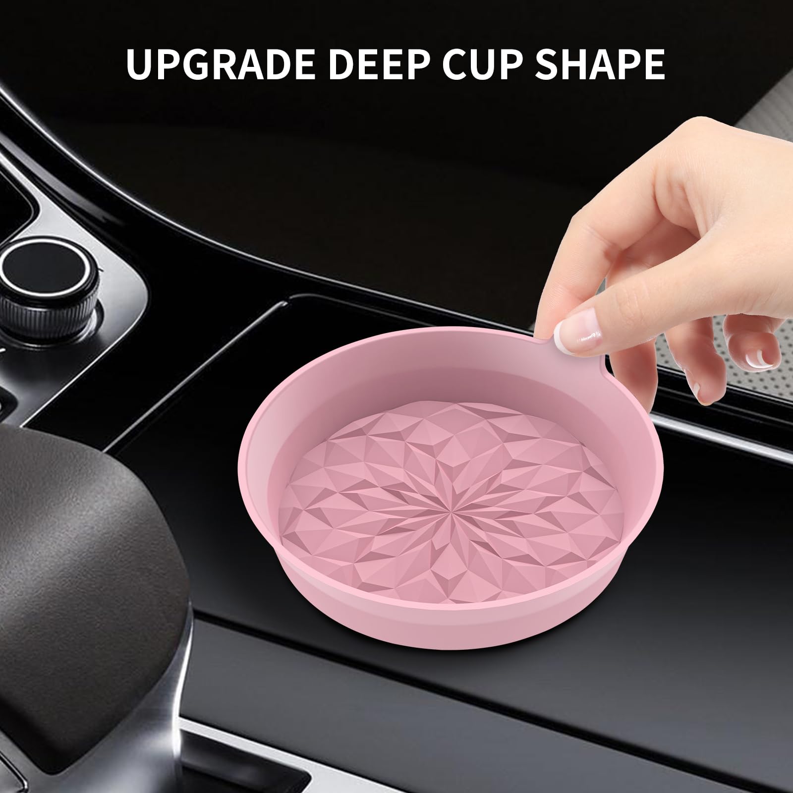 ME.FAN Car Cup Coasters [4 Pack] Silicone Cars Coasters - Universal Non-Slip Recessed Interior Accessories - Cup Holder Inserts